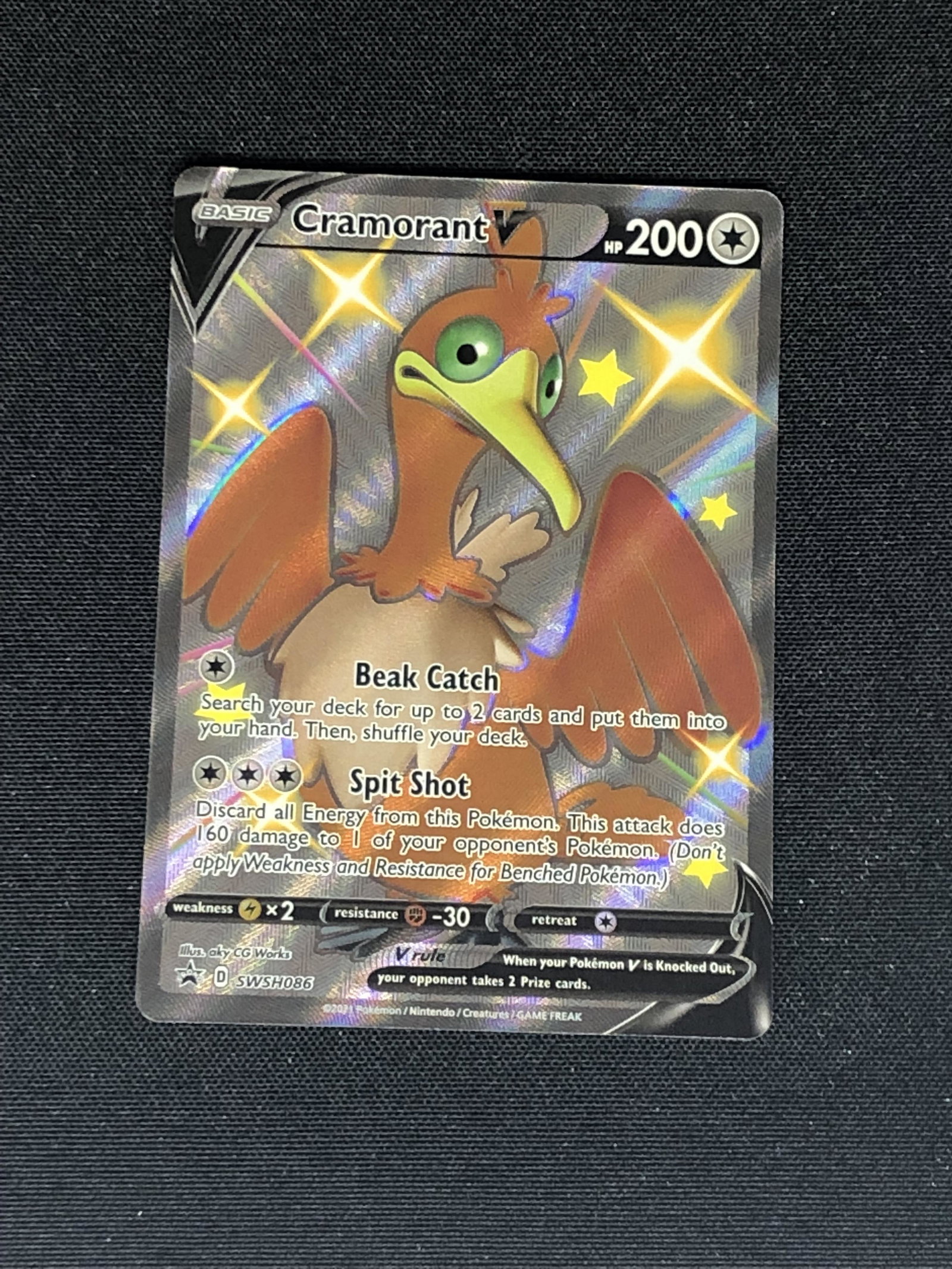 Shiny Cramorant V Full Art Pokemon Card: Shiny Cramorant V Full Art Pokemon Card