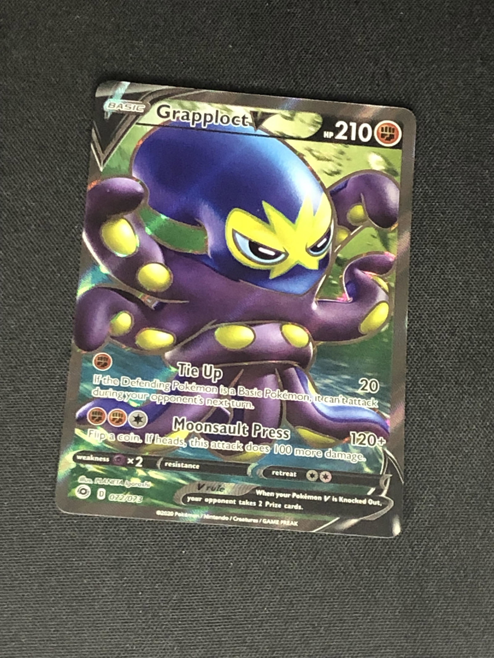 Grapploct V Full Art Pokemon Card: Grapploct V Full Art Pokemon Card