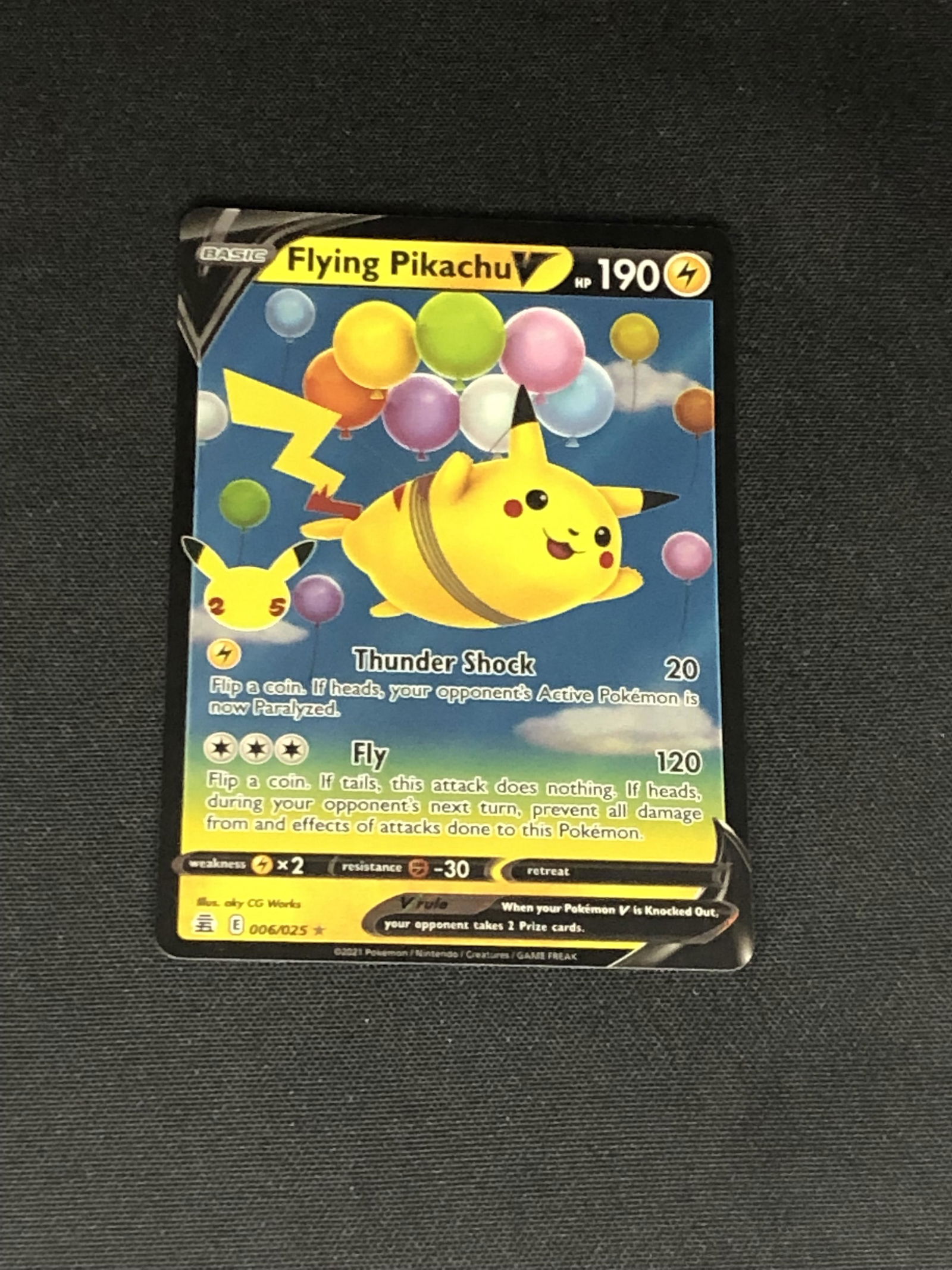 Flying Pikachu V Pokemon Card (1 of 1)