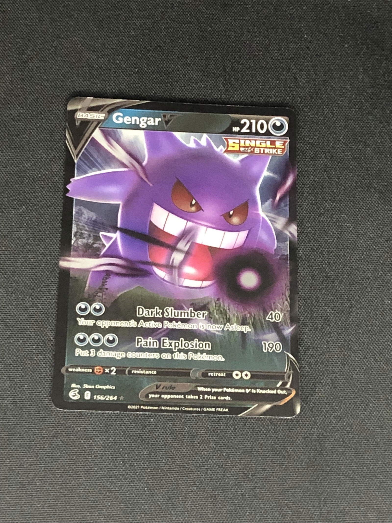 Single Strike Gengar V Pokemon card (1 of 1)