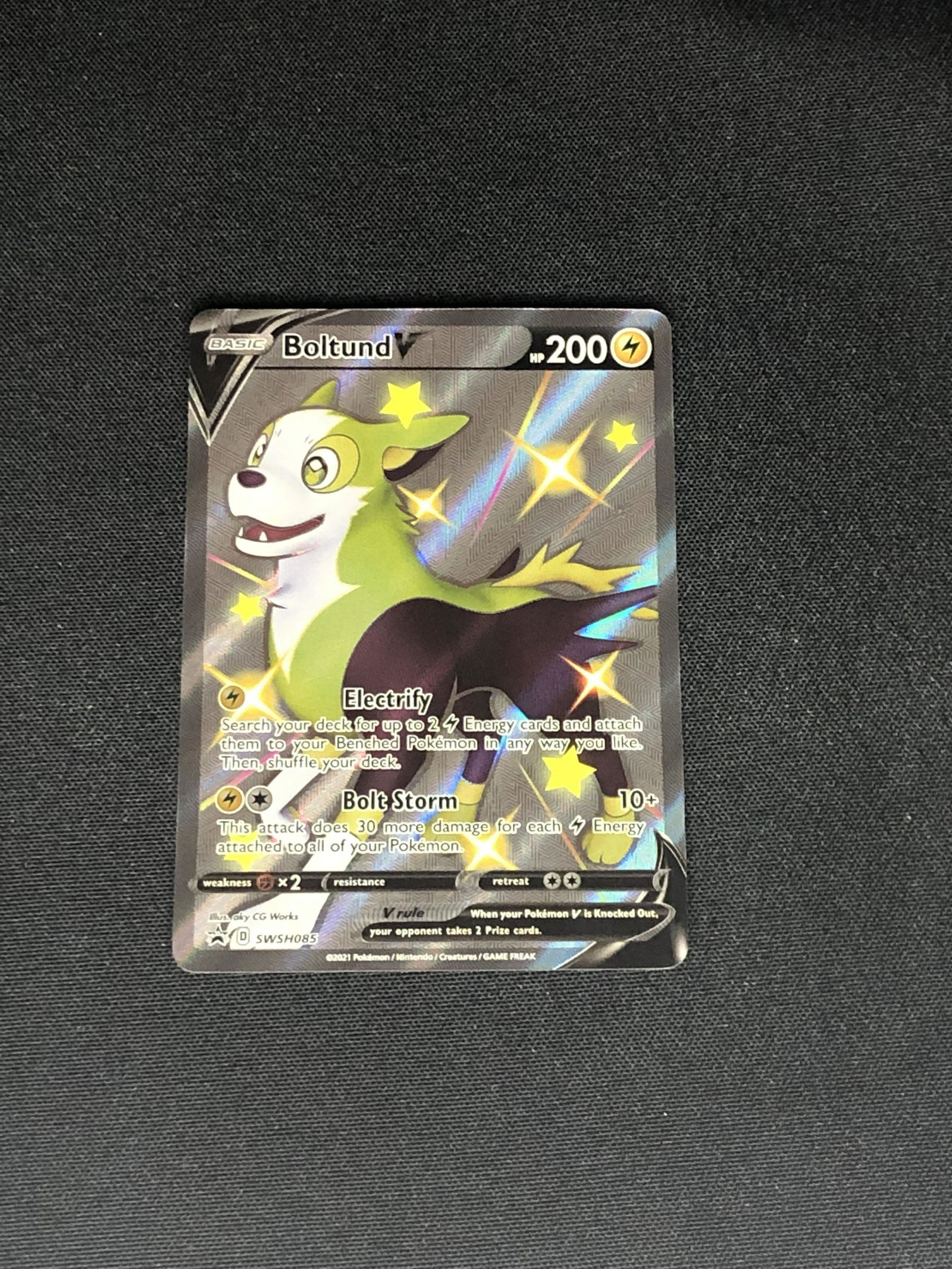 Shiny Boltund V Full Art Pokemon Card (1 of 1)