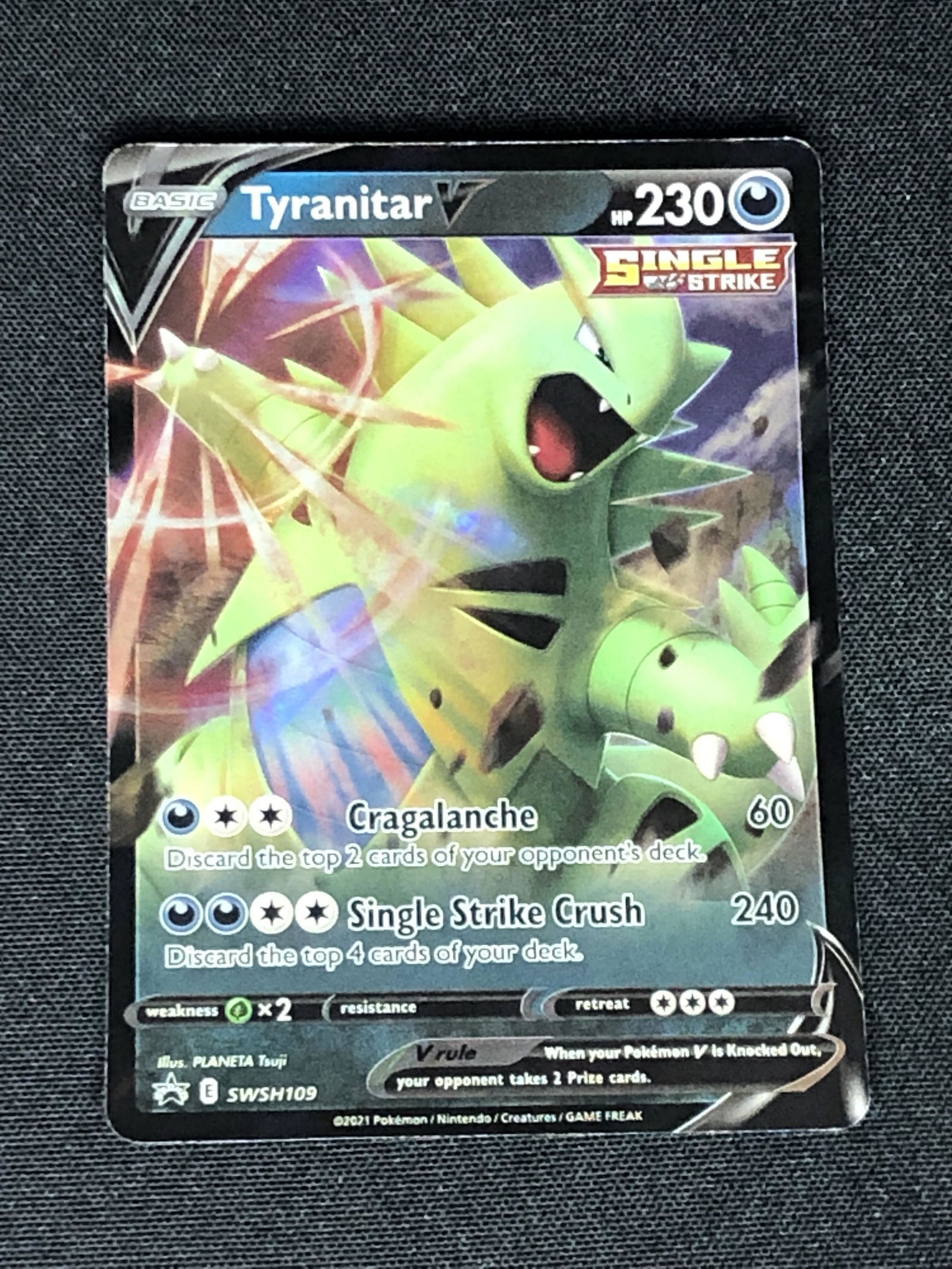 Single Strike Tyranitar V Pokemon Card (1 of 1)