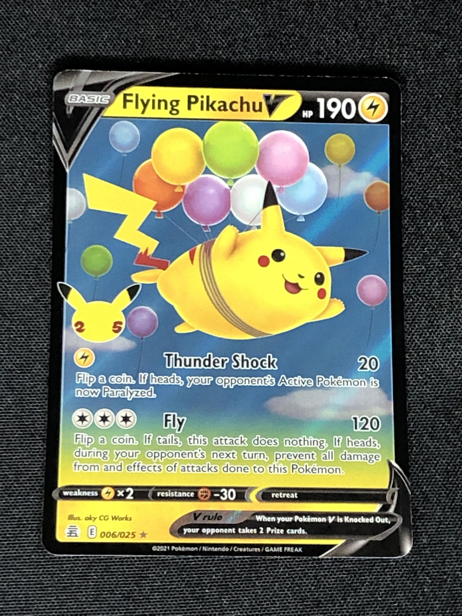 Flying Pikachu V Pokemon Card (1 of 1)