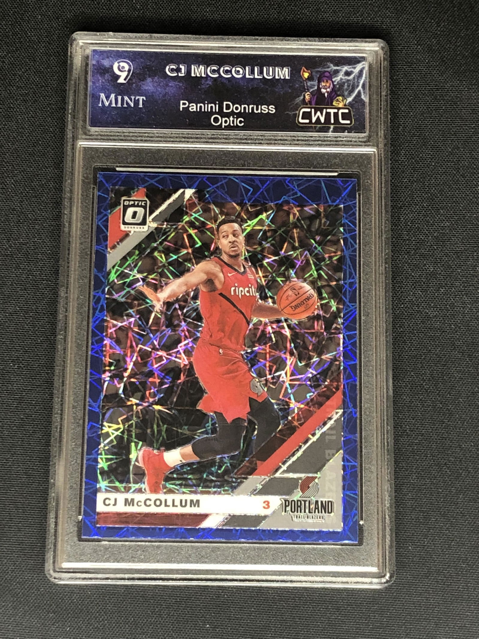 CJ McCollum Panini Donruss Optic Blue Velocity Graded CWTC 9 (1 of 1)