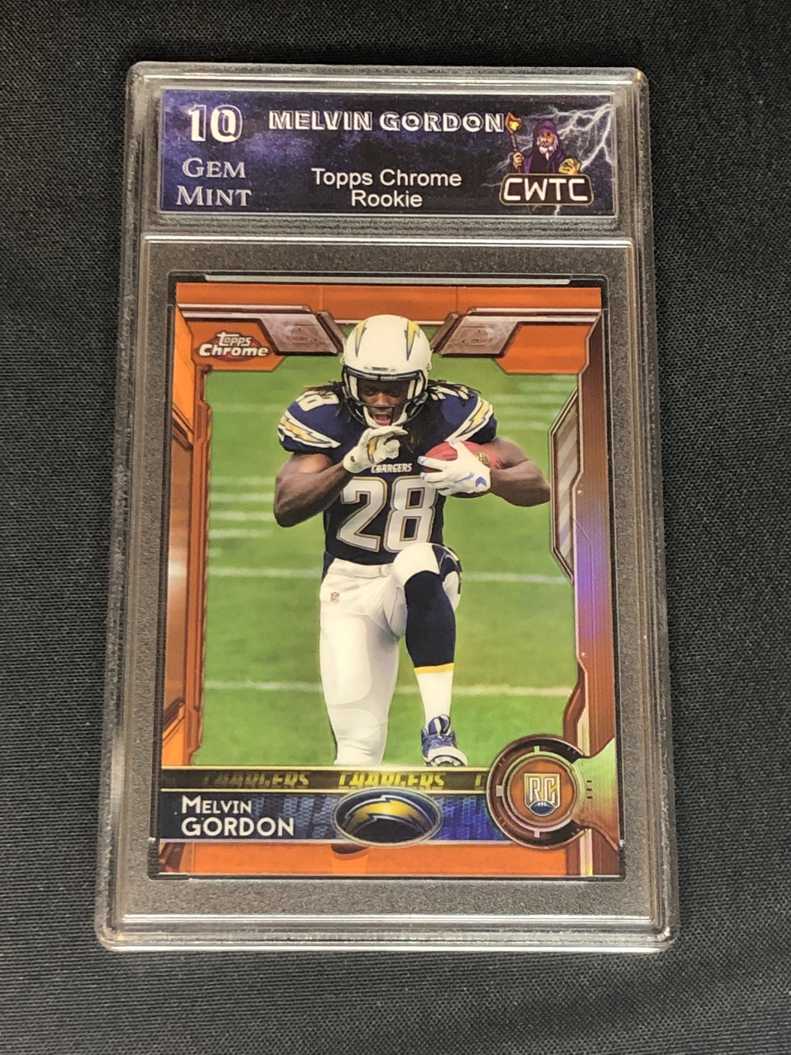Melvin Gordon Topps Chrome Orange Rookie graded CWTC 10 (1 of 1)