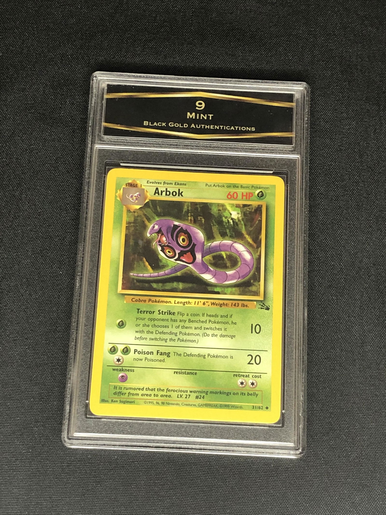 Vintage Fossil Set Arbok Graded BGA 9 (1 of 1)