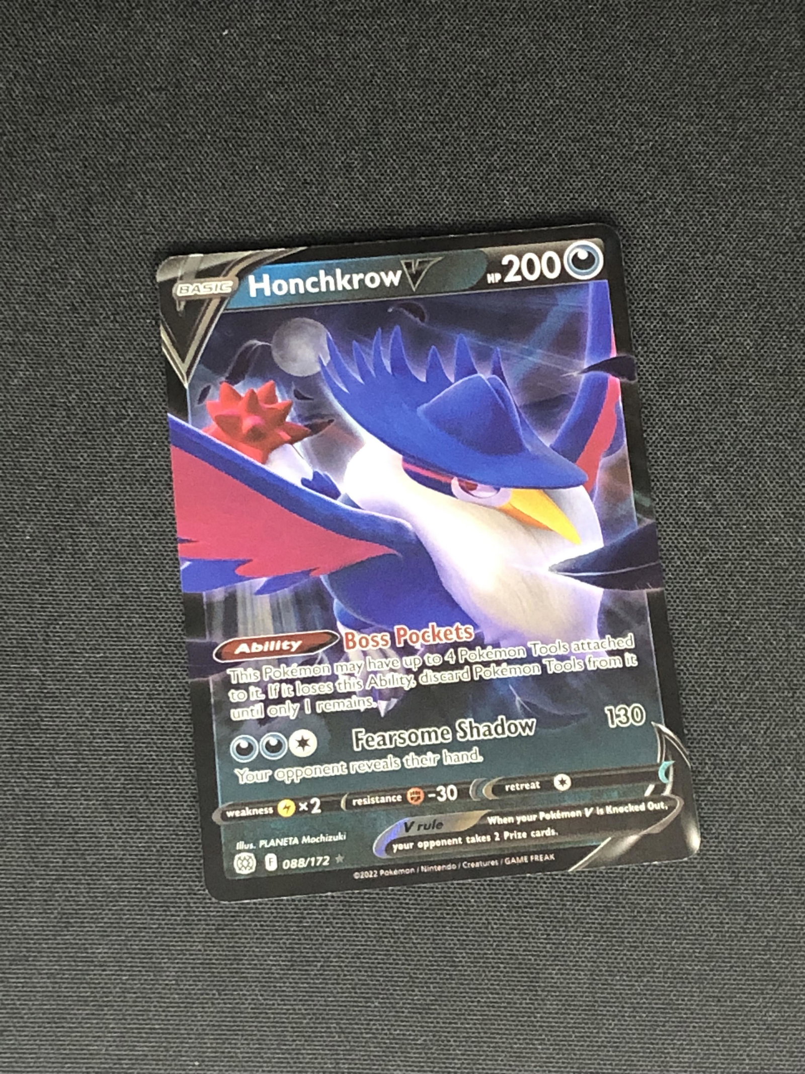 Honchkrow V Pokemon Card (1 of 1)