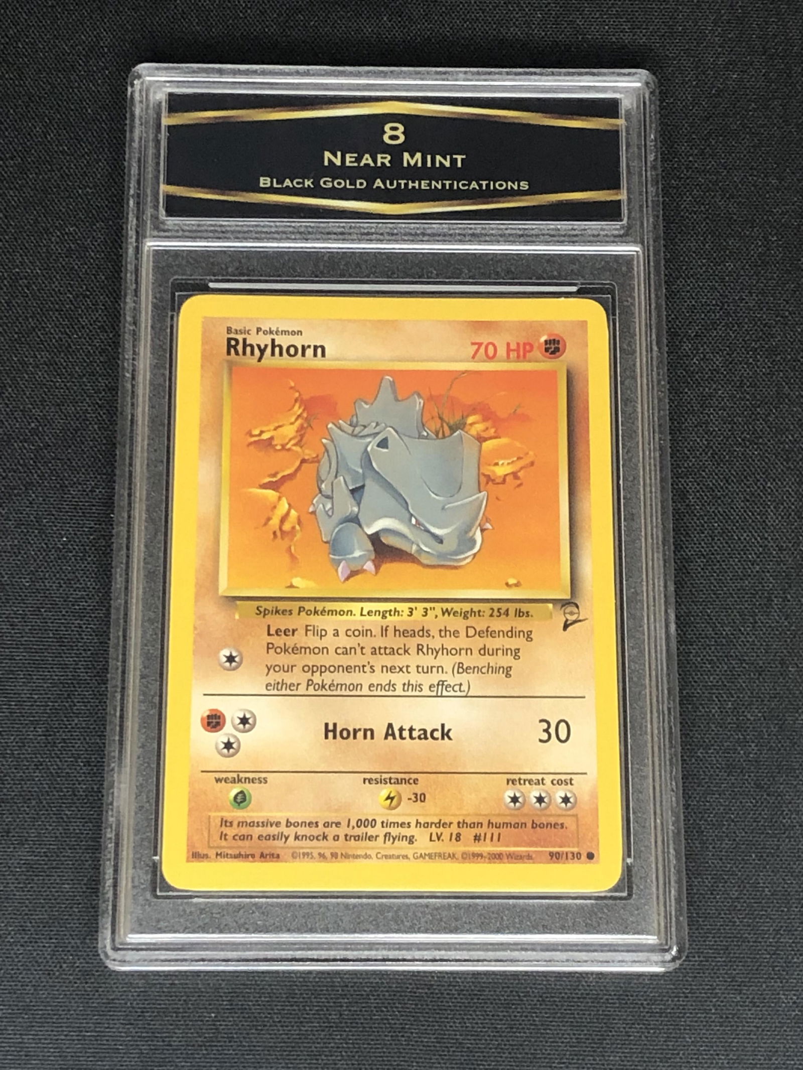Vintage Base Set 2 Rhyhoen Graded BGA 8 (1 of 1)