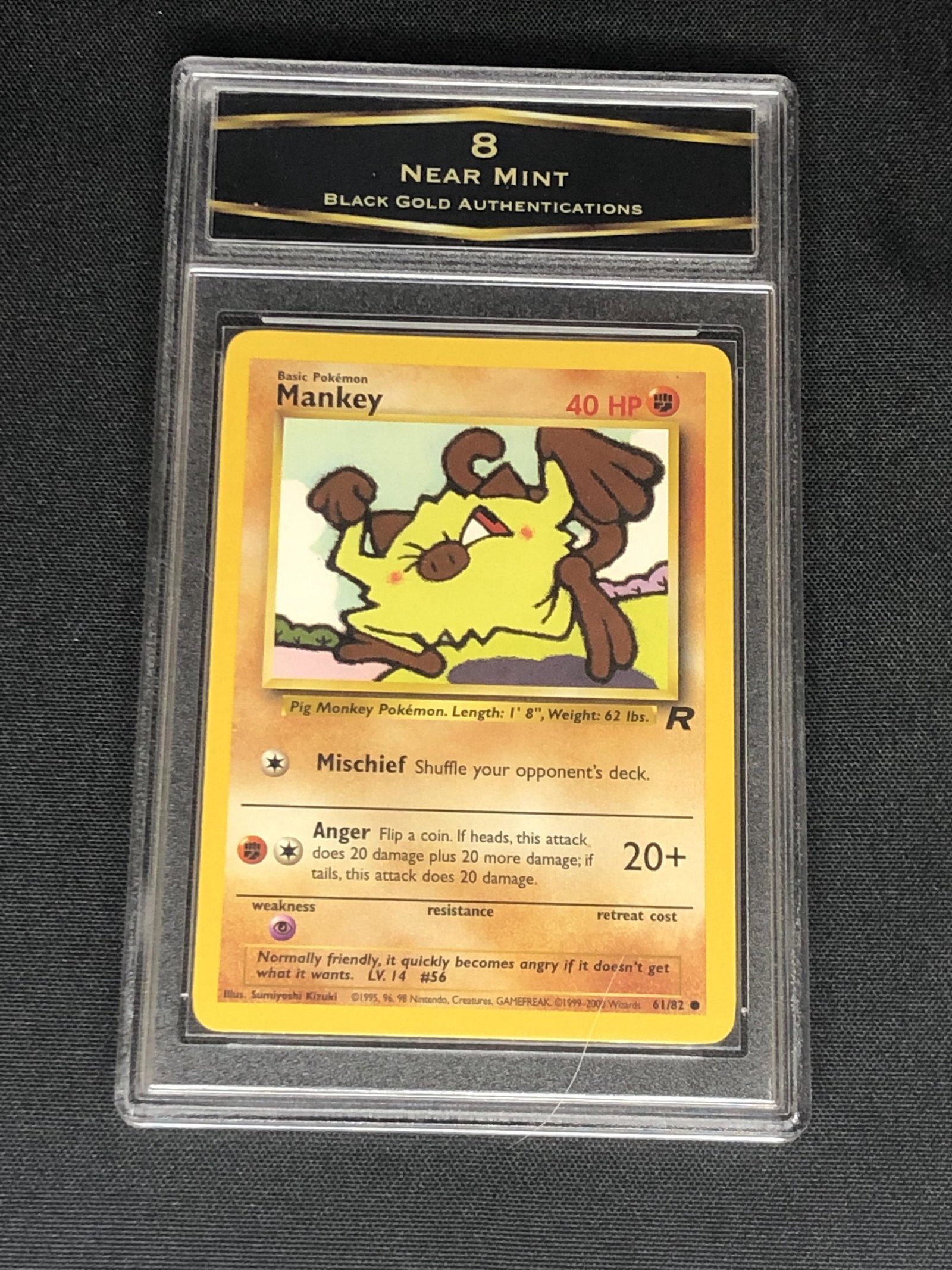 Vintage Team Rockets Mankey Graded BGA 8: Vintage Team Rockets Mankey Graded BGA 8