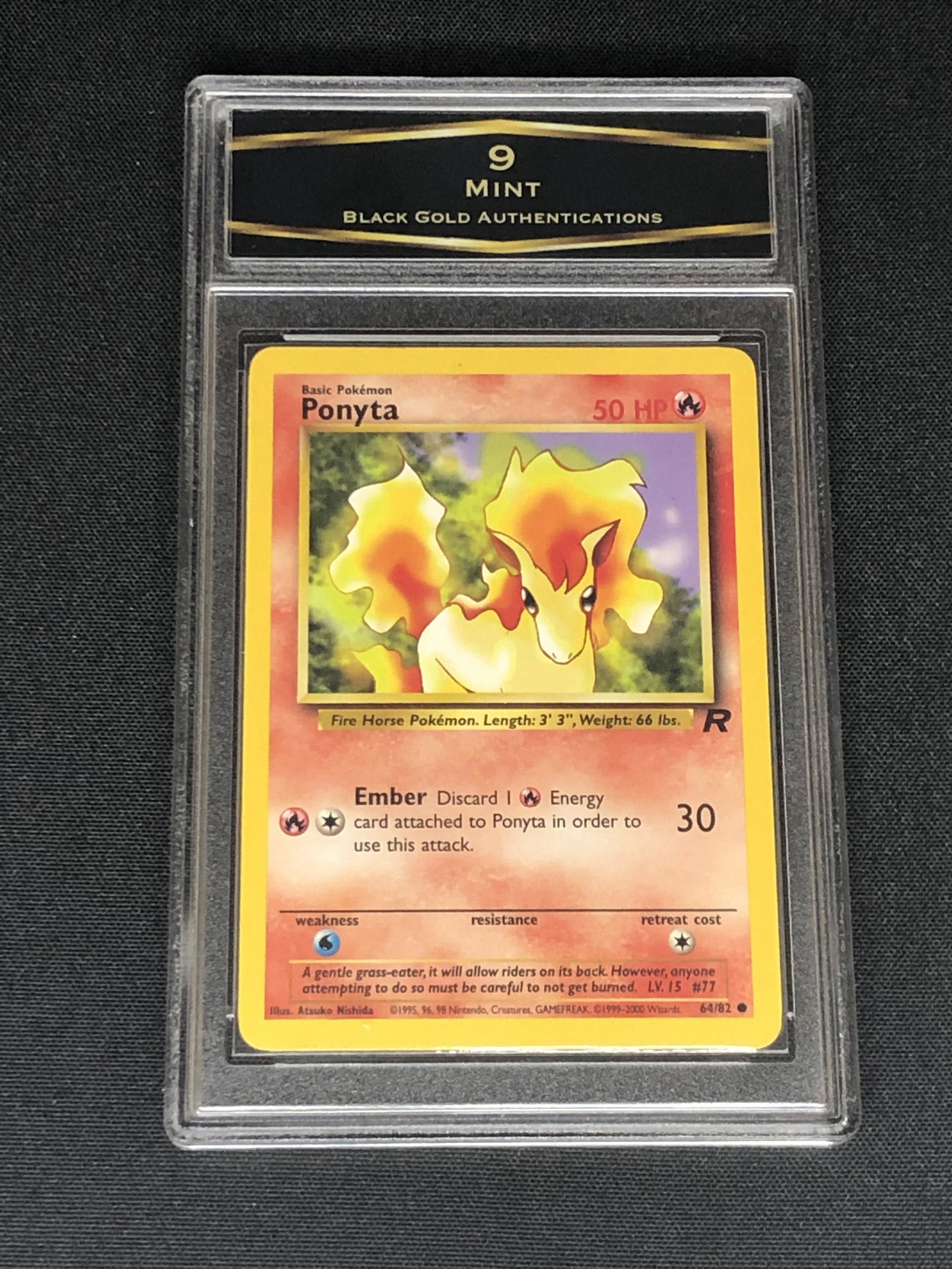 Vintage Team Rockets Ponyta Graded BGA 9 (1 of 1)