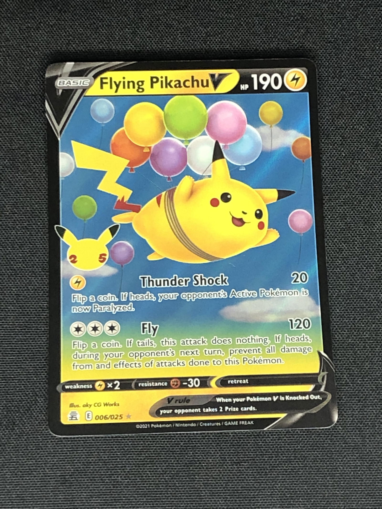 Flying Pikachu V Pokemon Card (1 of 1)
