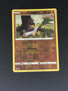 Reverse Holo Single Strike Galarian Farfetch'd Pokemon Card: Reverse Holo Single Strike Galarian Farfetch'd Pokemon Card