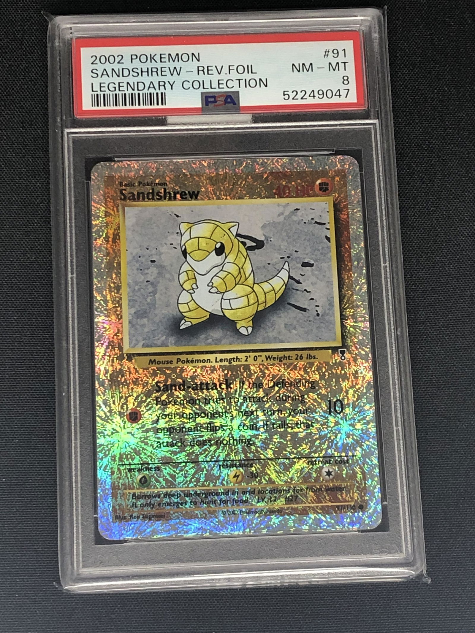 Sandshrew Rev. Foil Legendary Collection Graded PSA 8 (1 of 1)