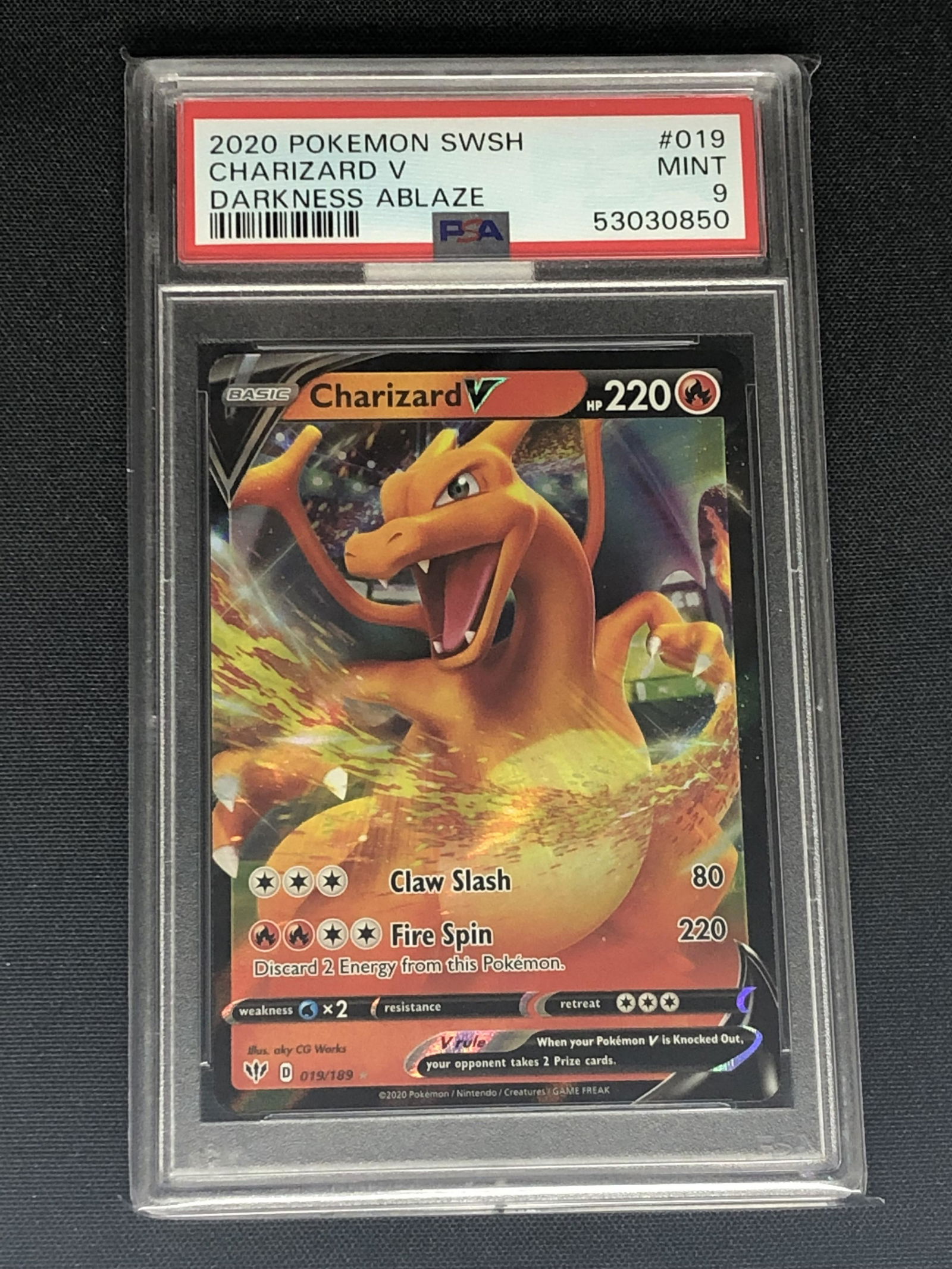 Darkness Ablaze Charizard V Graded PSA 9 (1 of 1)