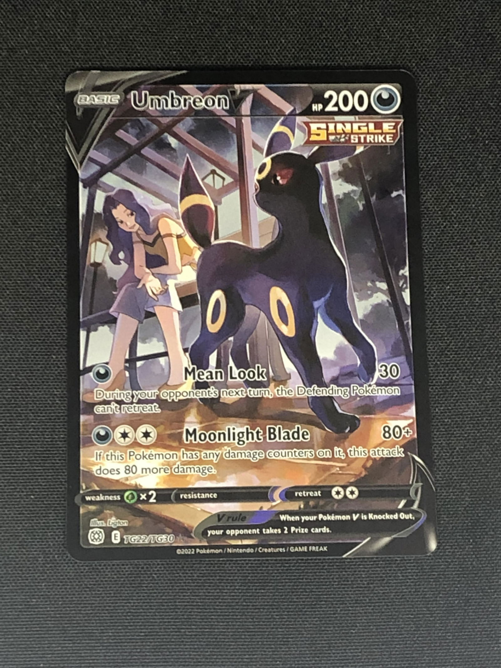 Single Strike Umbreon V Full Art Pokemon Card (1 of 1)