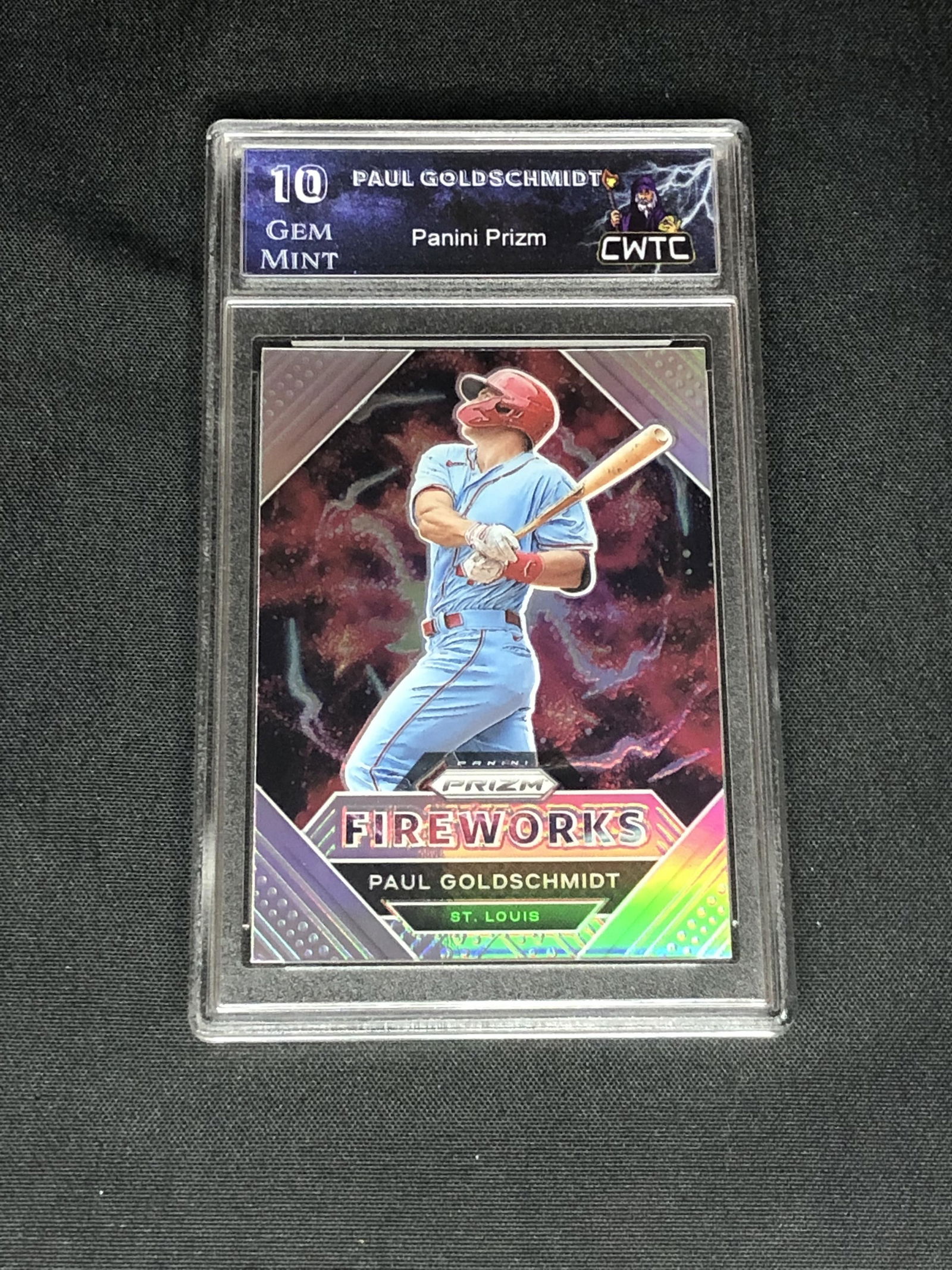 Paul Goldschmidt Panini Fireworks Silver Prizm Graded CWTC 10 (1 of 1)