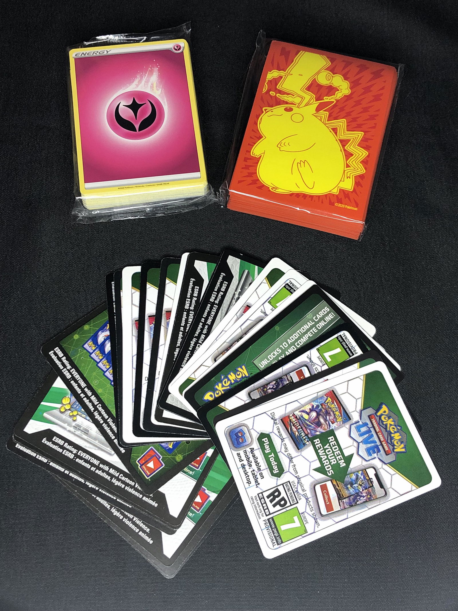 Lot of Pokemon Code Cards, Vivid Voltage Pokemon Sleeves, & 50 Energy Cards (1 of 1)