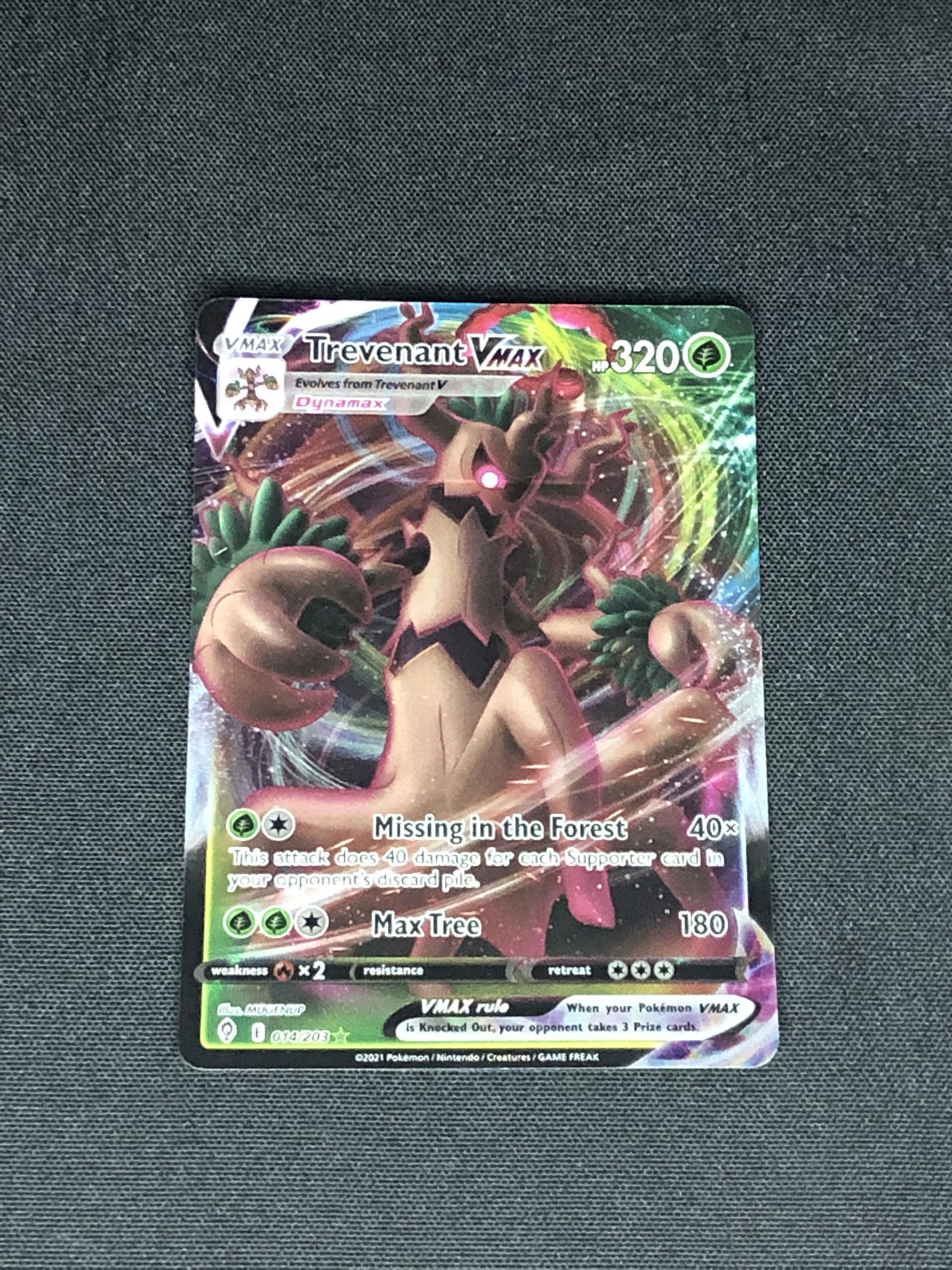 Trevenant Vmax Pokemon Card (1 of 1)