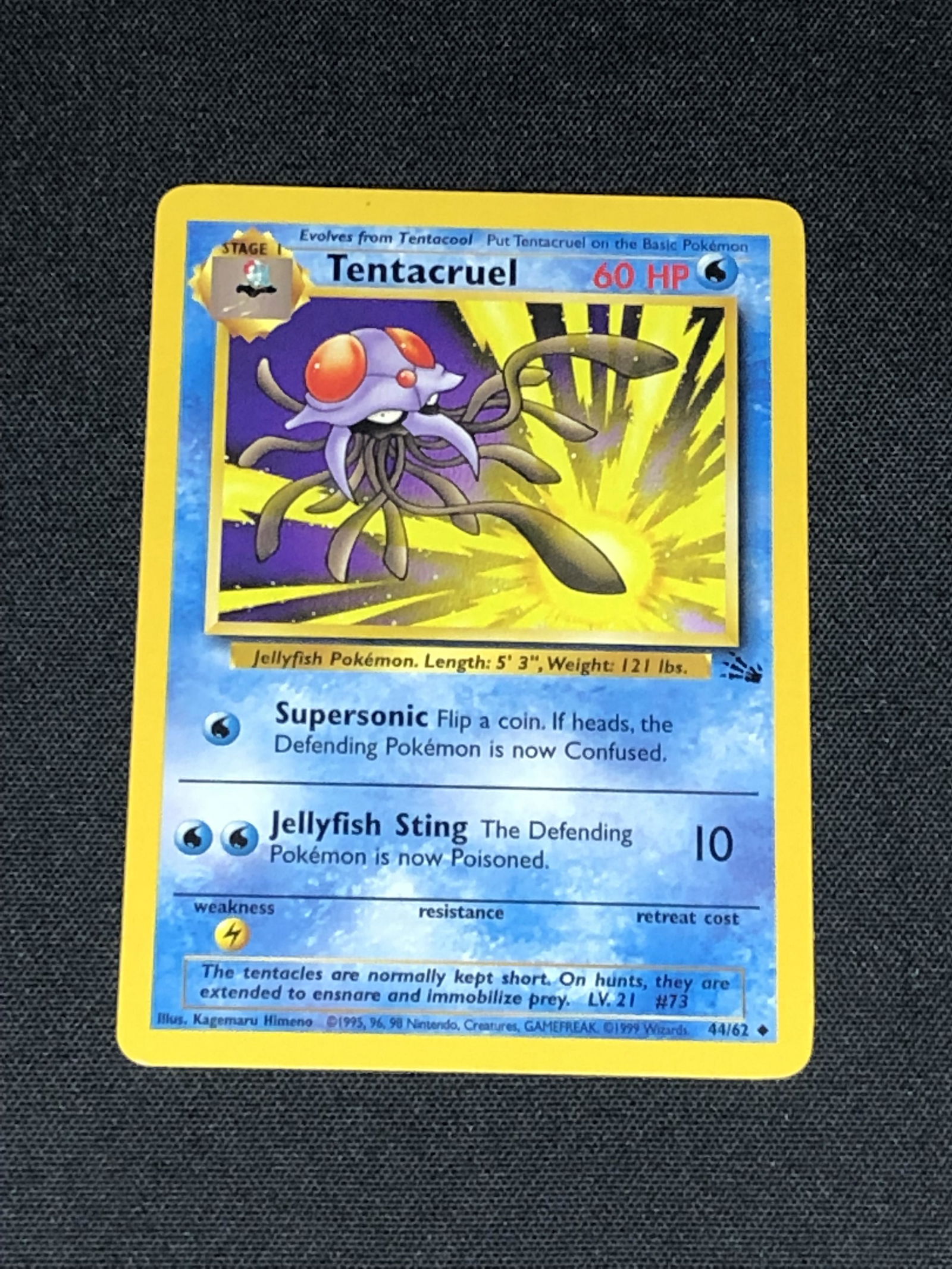 Vintage Fossil Set Tentacruel Pokemon Card: Vintage Fossil Set Tentacruel Pokemon Card