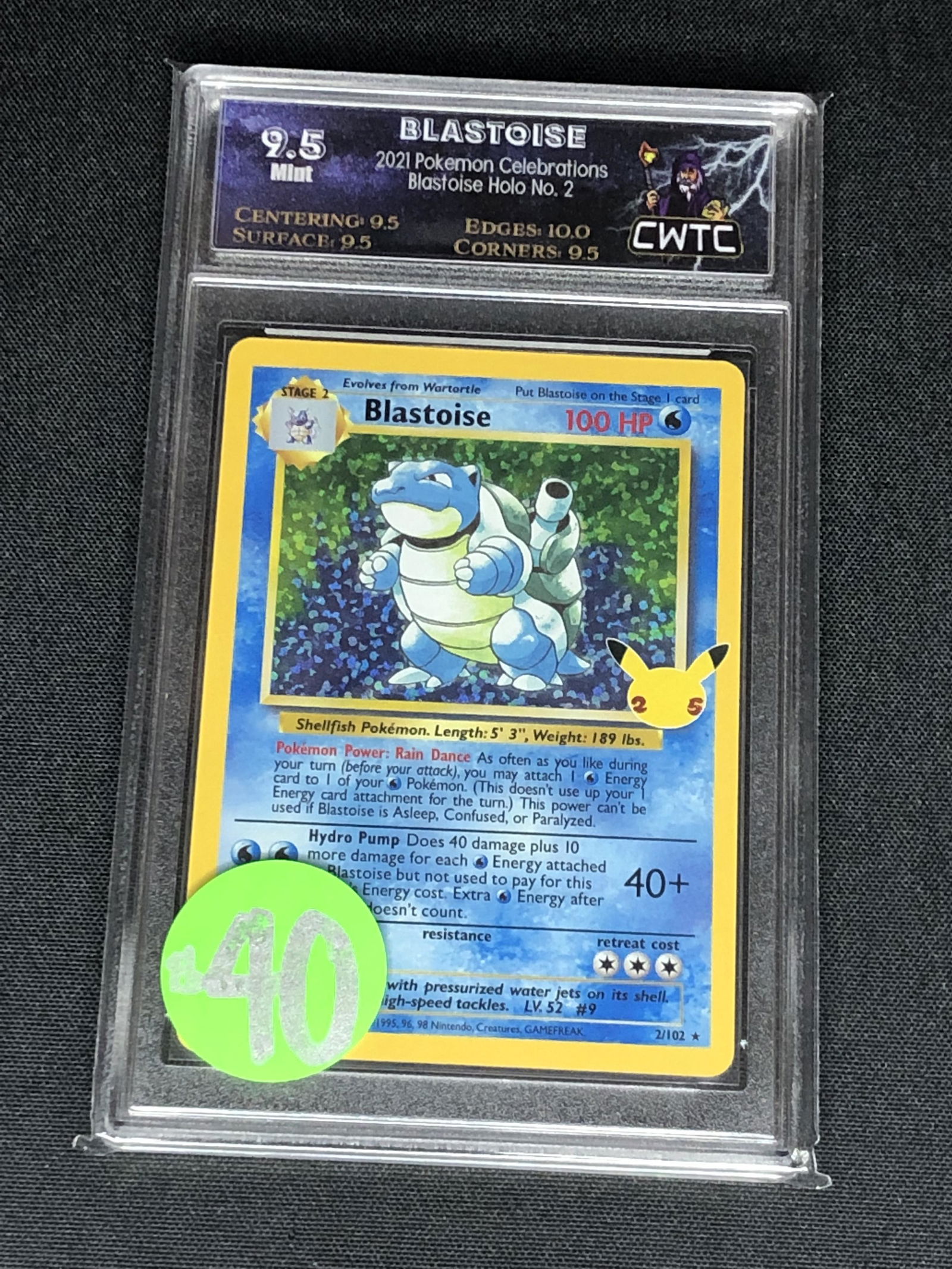 Blastoise Holo Graded CWTC 9.5 (1 of 1)