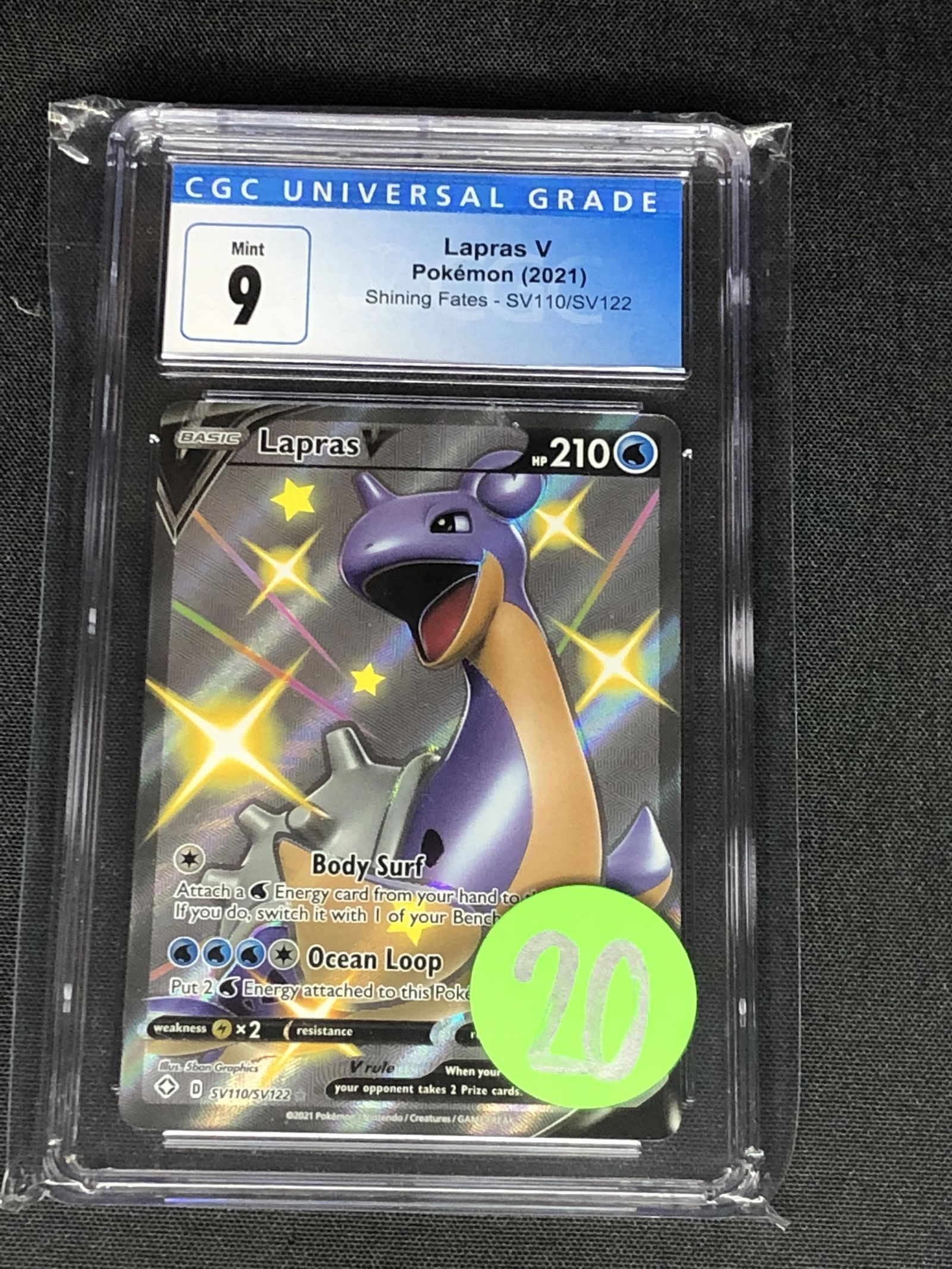 Shiny Lapras V Full Art Graded CGC 9 (1 of 1)