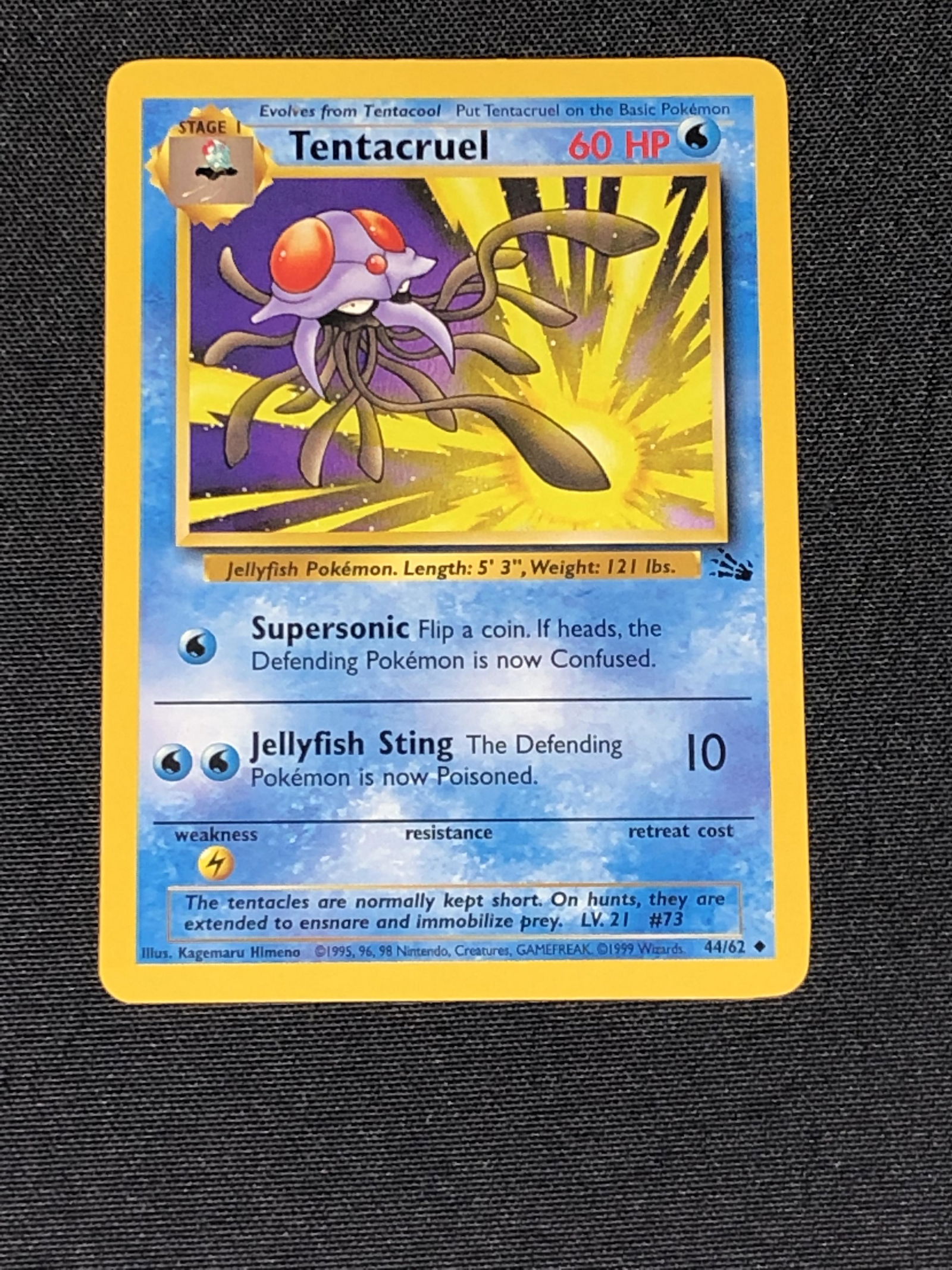 Vintage Fossil Set Tentacruel Pokemon Card: Vintage Fossil Set Tentacruel Pokemon Card