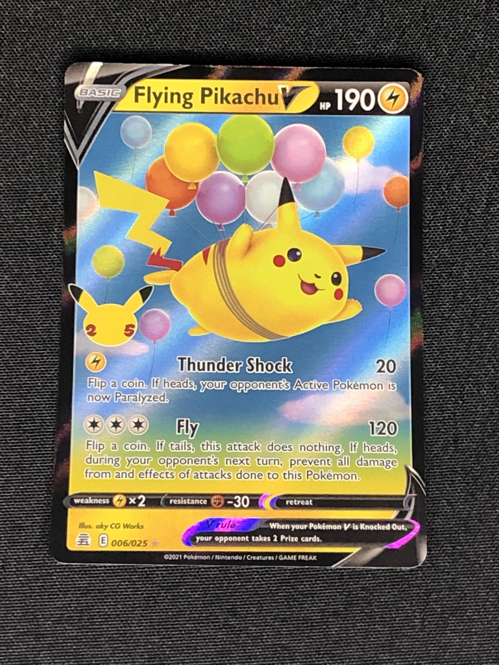Flying Pikachu V Pokemon Card (1 of 1)