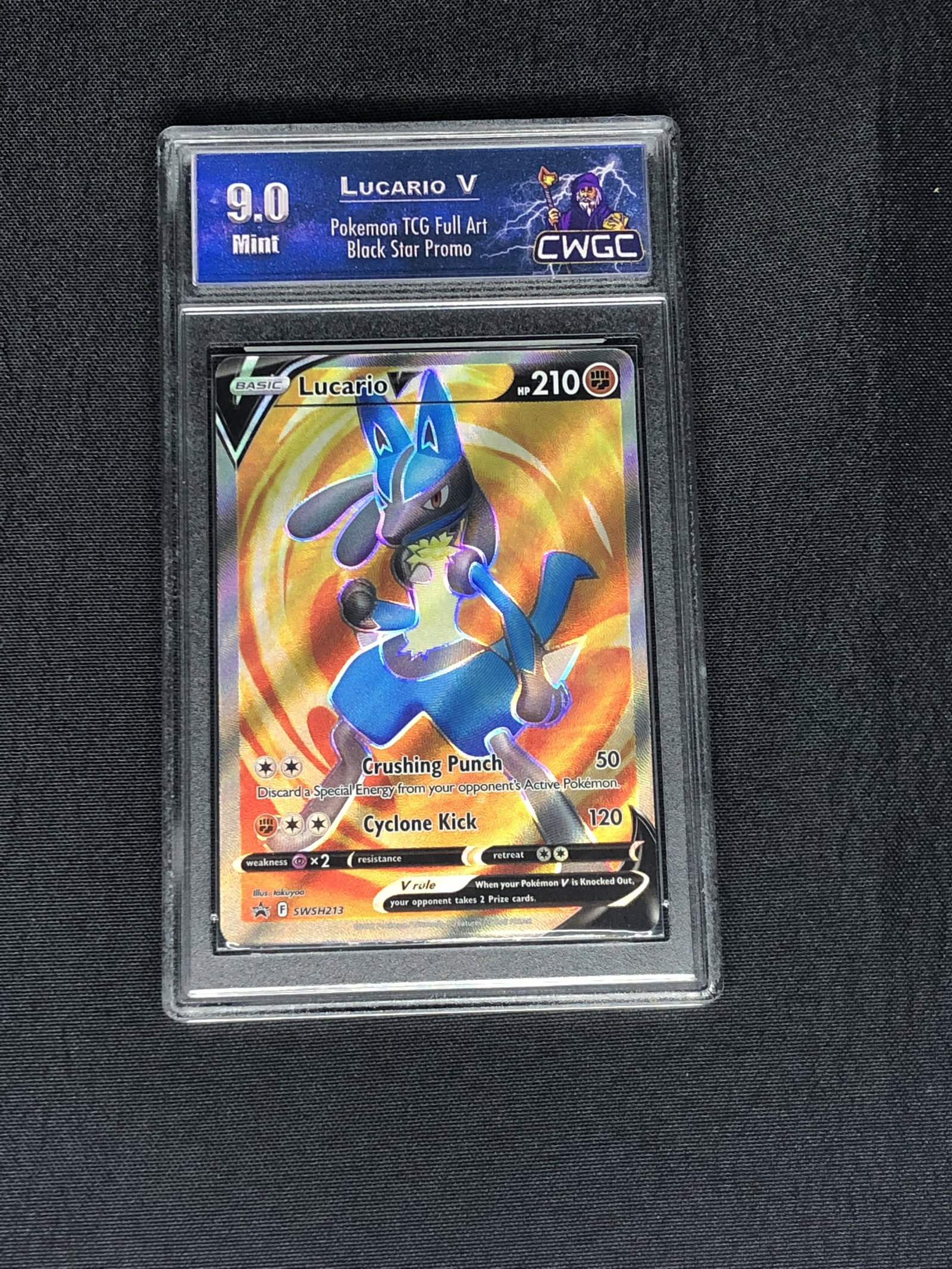 Lucario V Full Art Black Star Promo Graded CWGC 9: Lucario V Full Art Black Star Promo Graded CWGC 9