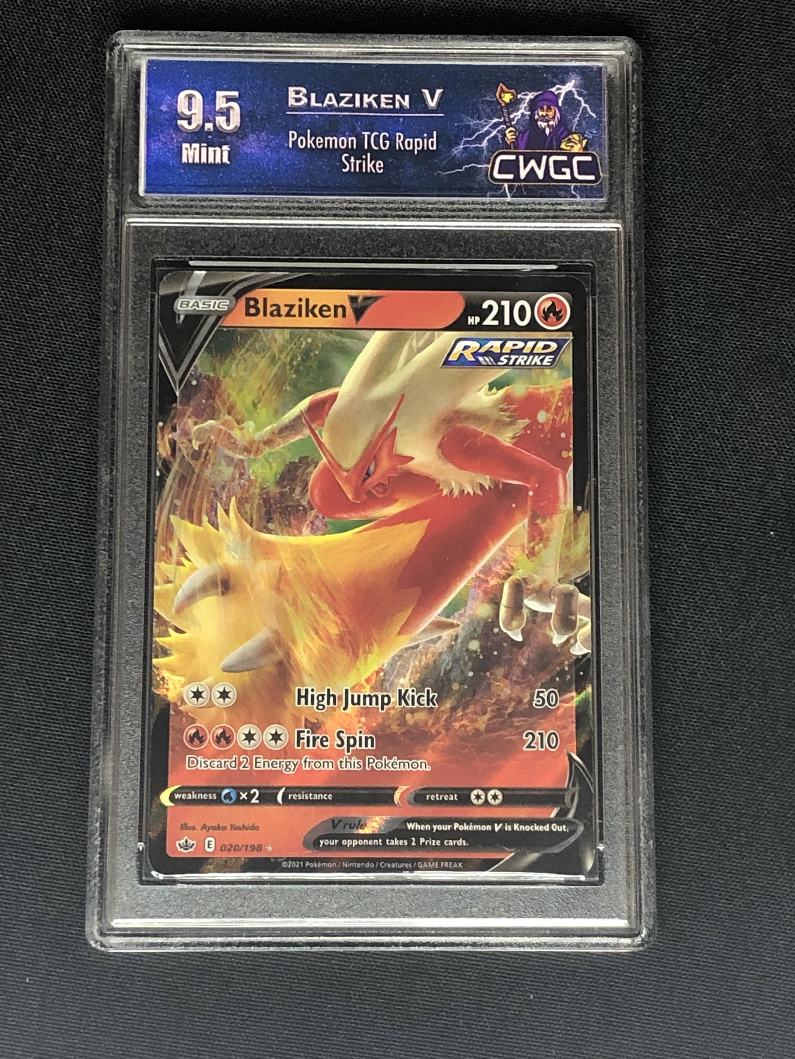 Rapid Strike Blaziken V Pokemon Card Graded CWGC 9.5 (1 of 1)