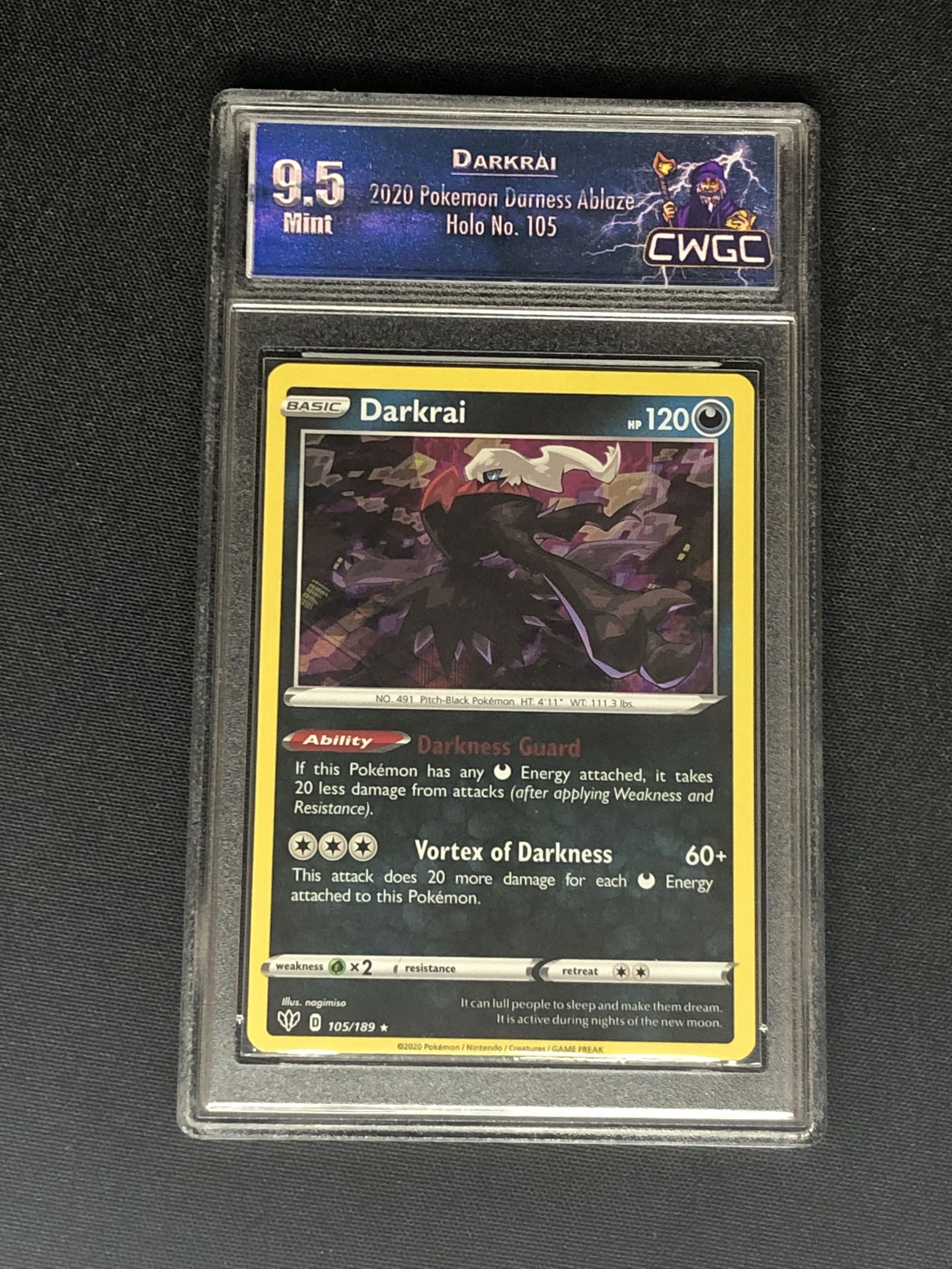 Darkrai Holo Pokemon Card Graded CWGC 9.5 (1 of 1)