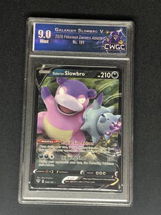 Galarian Slowbro V Pokemon Card Graded CWGC 9: Galarian Slowbro V Pokemon Card Graded CWGC 9