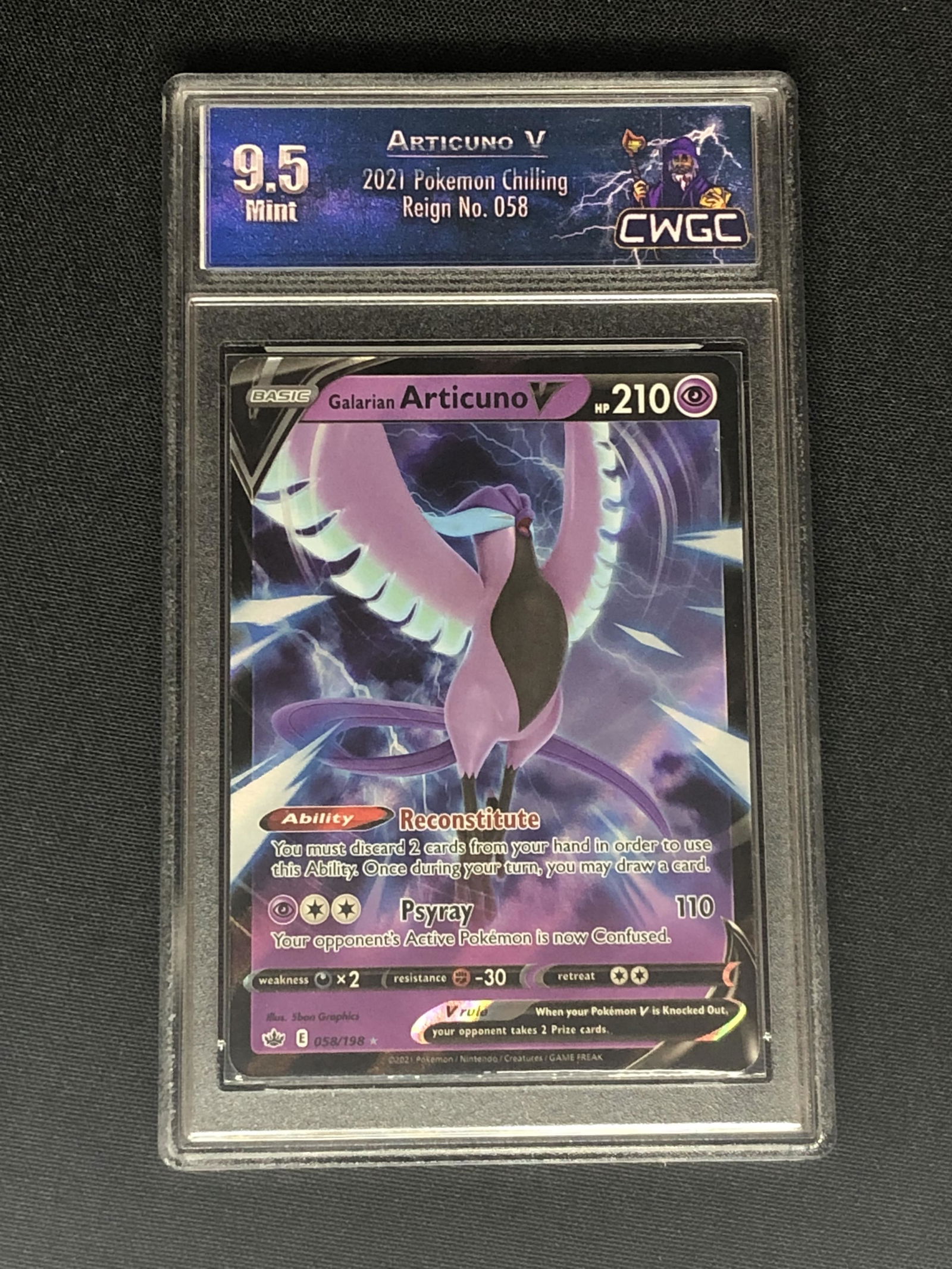 Galarian Articuno V Pokemon Card Graded CWGC 9.5 (1 of 1)