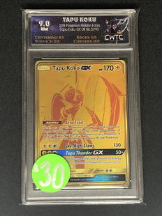 Tapu Koko GX Secret Rare Graded CWTC 9: Tapu Koko GX Secret Rare Graded CWTC 9