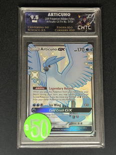 Shiny Articuno GX Full Art Graded CWTC 9.5: Shiny Articuno GX Full Art Graded CWTC 9.5