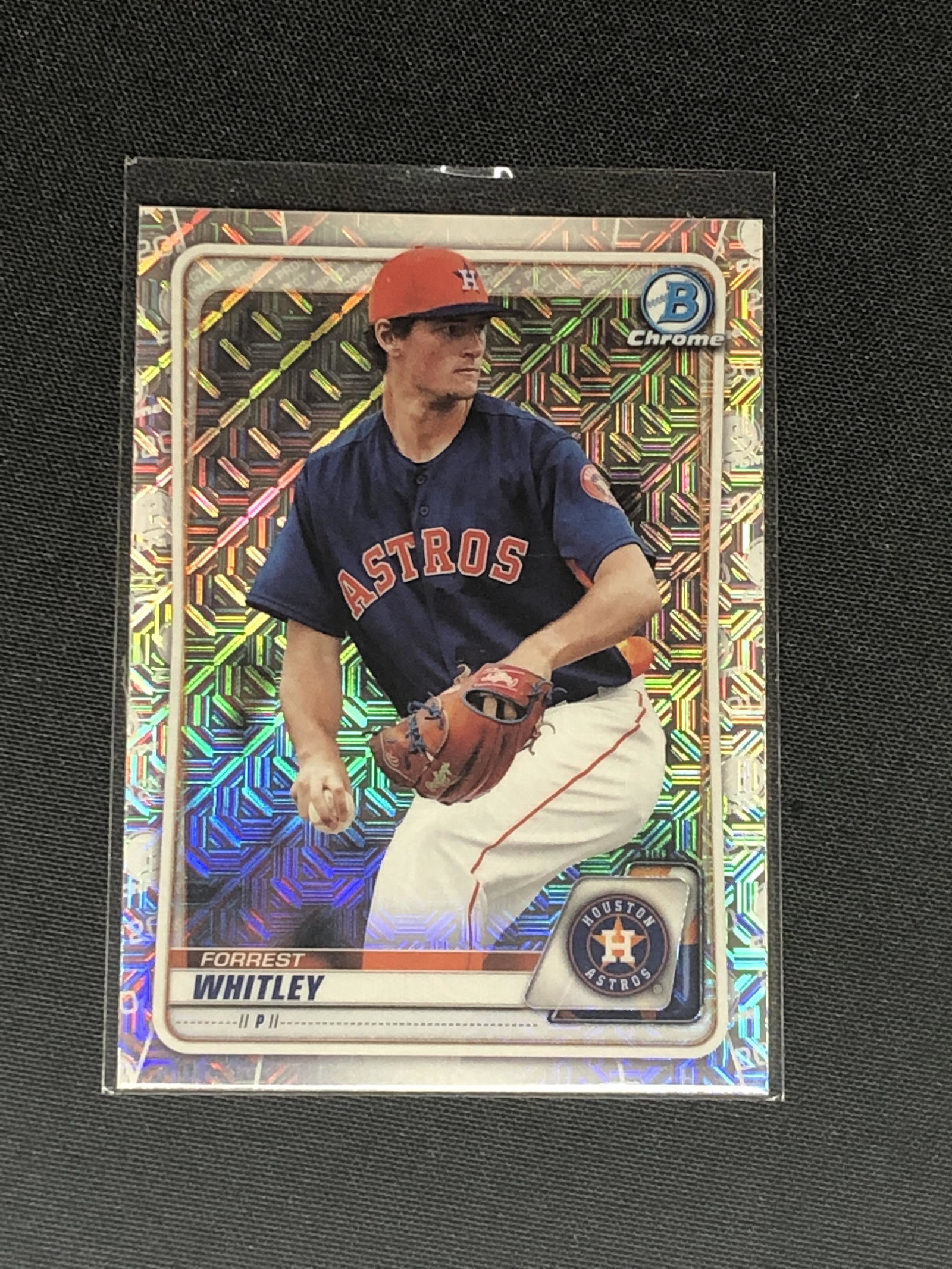 Forrest Whitley Bowman Chrome Mojo Refractor Baseball Card: Forrest Whitley Bowman Chrome Mojo Refractor Baseball Card