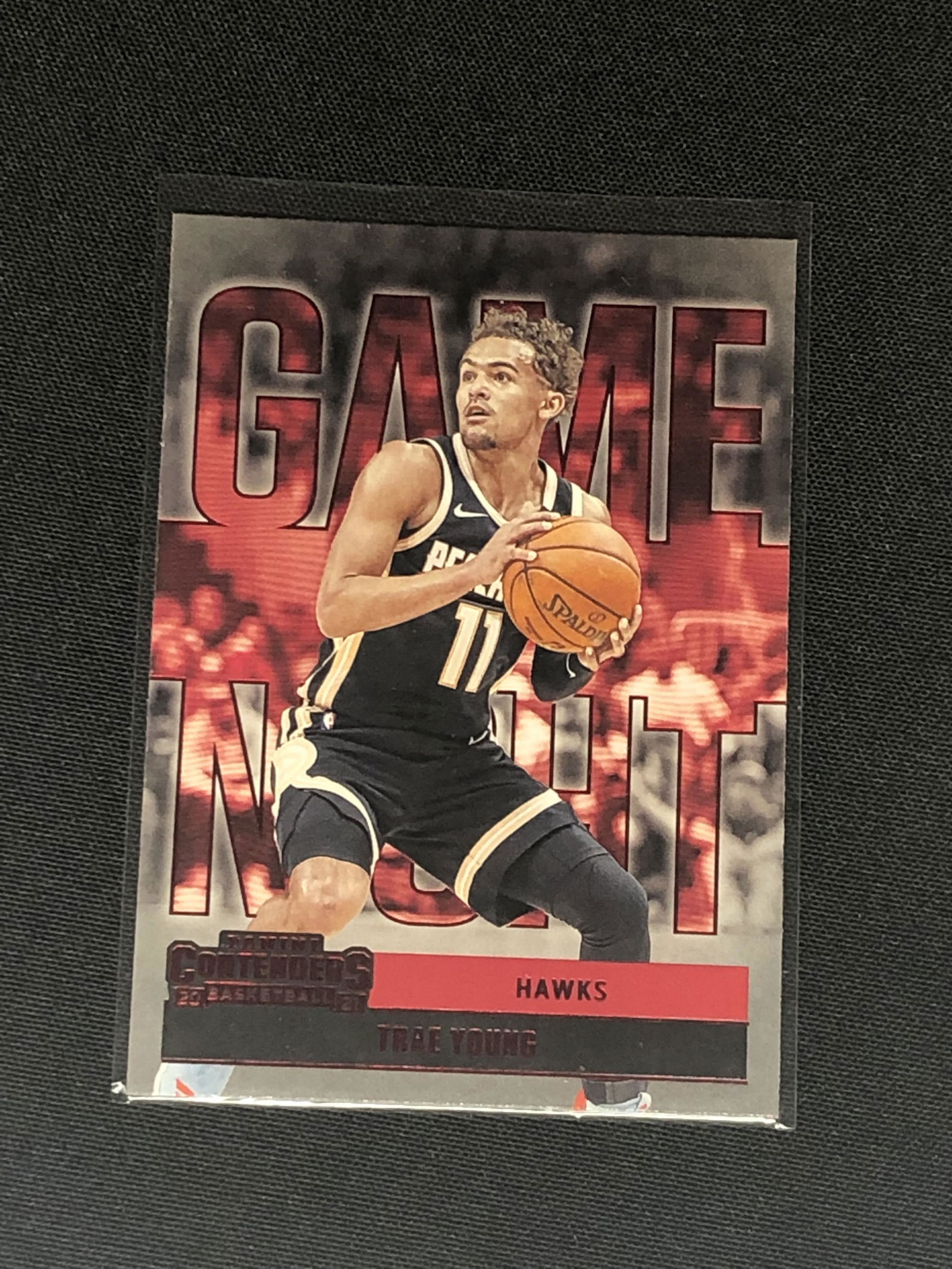 Trae Young Panini Contenders Red Parallel Basketball Card (1 of 1)