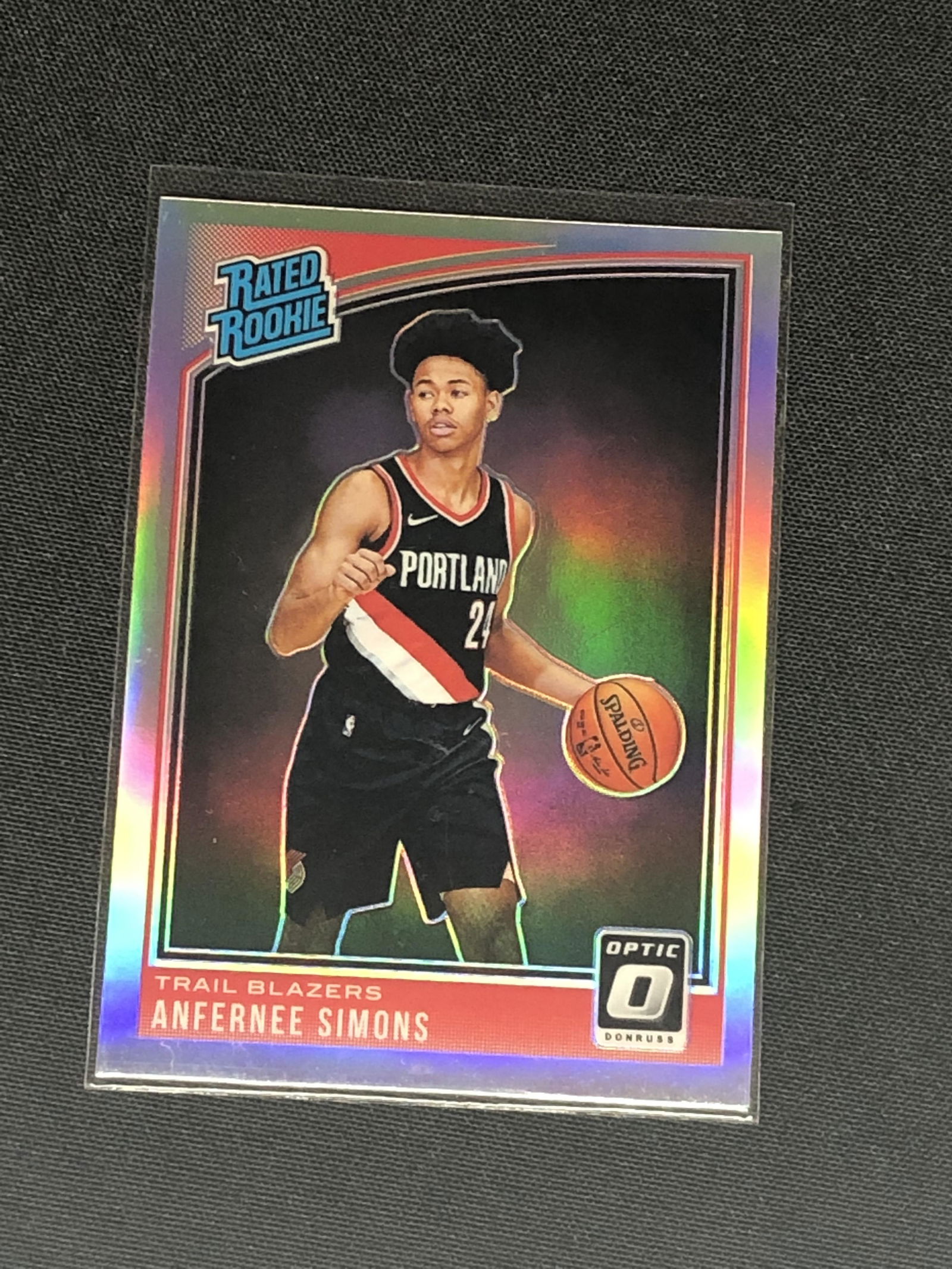 Anfernee Simons Panini Donruss Optic Rated Rookie Silver Prizm (1 of 1)