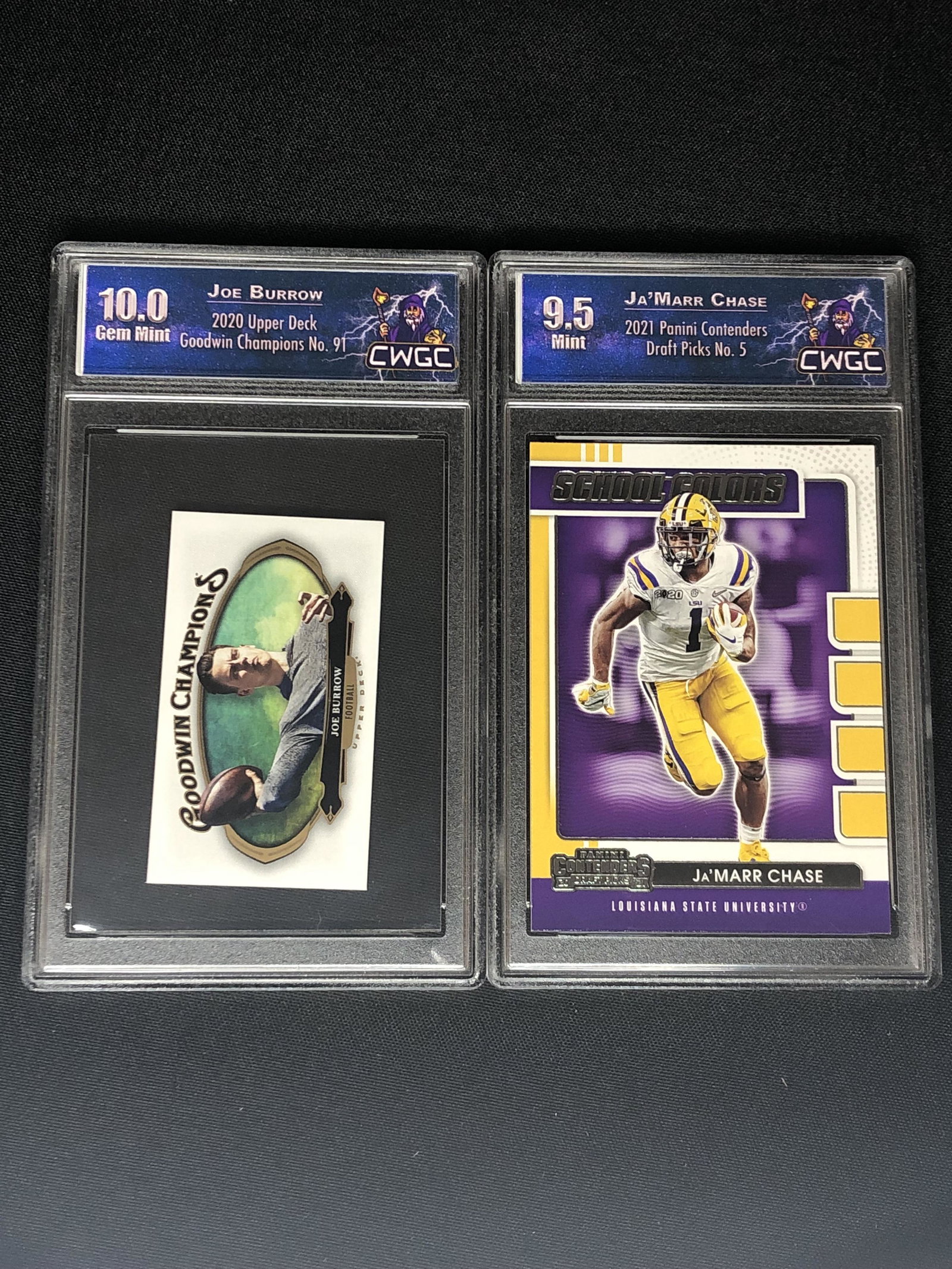 Joe Burrow & Ja'Maar Chase Football Cards Graded CWGC: Joe Burrow & Ja'Maar Chase Football Cards Graded CWGC