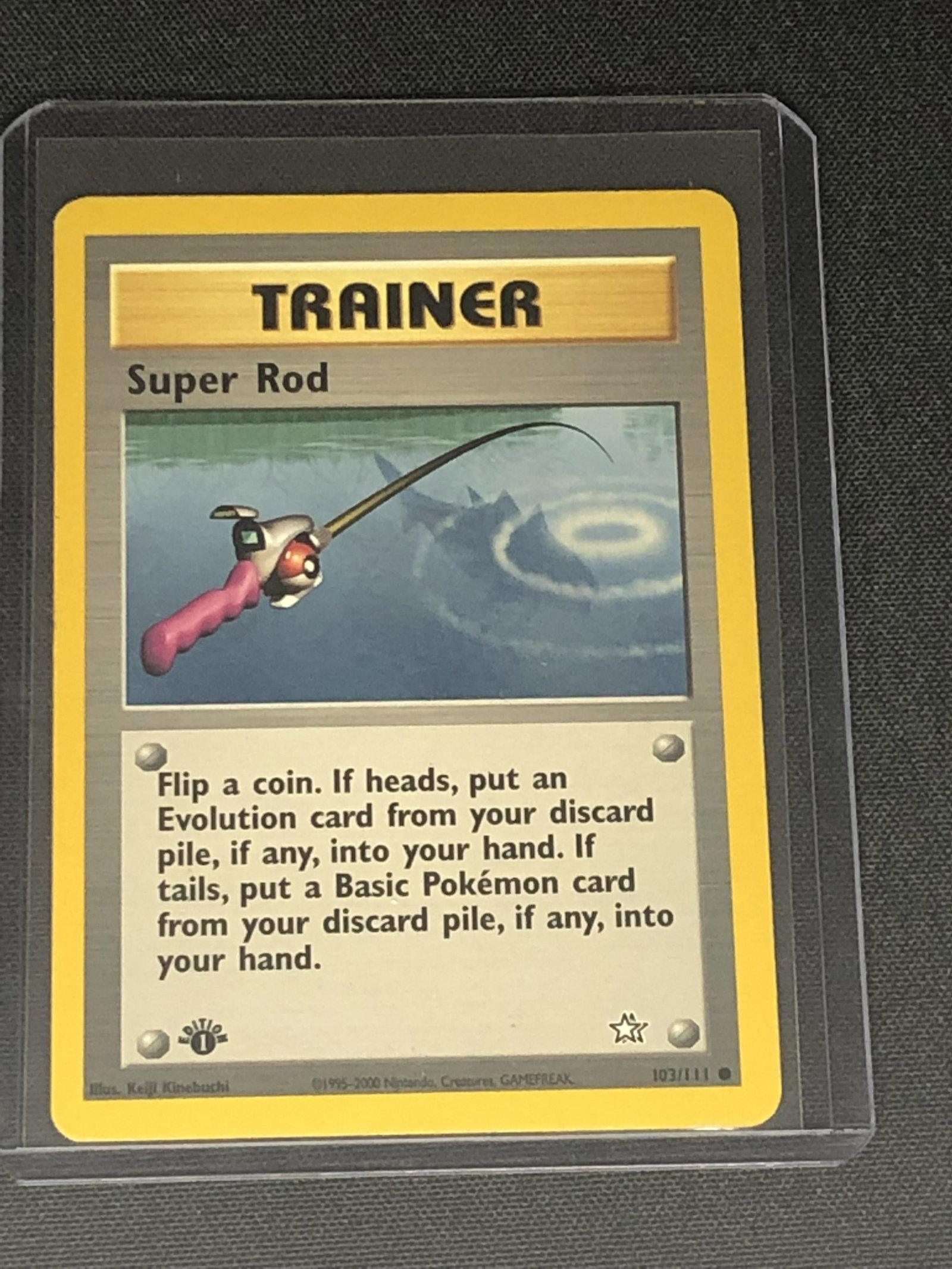 Vintage 1st Edition Super Rod Pokemon Card: Vintage 1st Edition Super Rod Pokemon Card