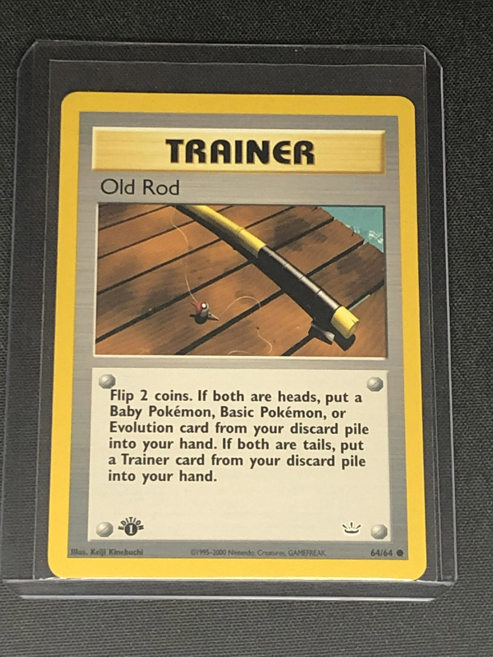 Vintage 1st Edition Neo Revelation Old Rod Pokemon Card: Vintage 1st Edition Neo Revelation Old Rod Pokemon Card