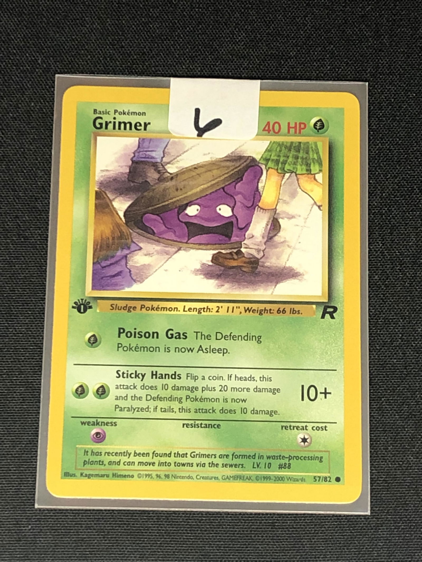 Vintage 1st Edition team Rocket's Grimer Pokemon Card (1 of 1)