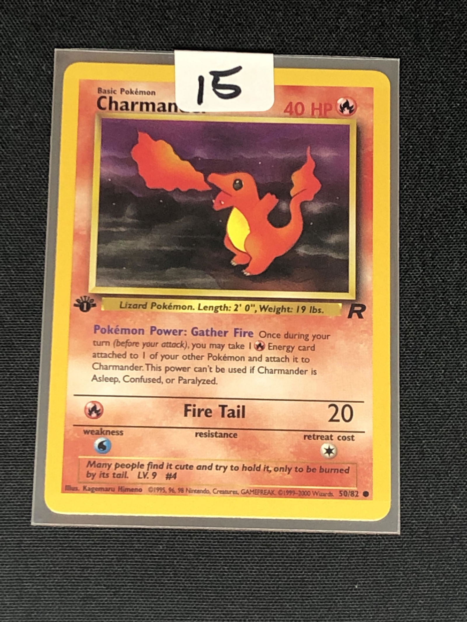 Vintage 1st Edition Team Rocket's Charmander Pokemon Card (1 of 1)