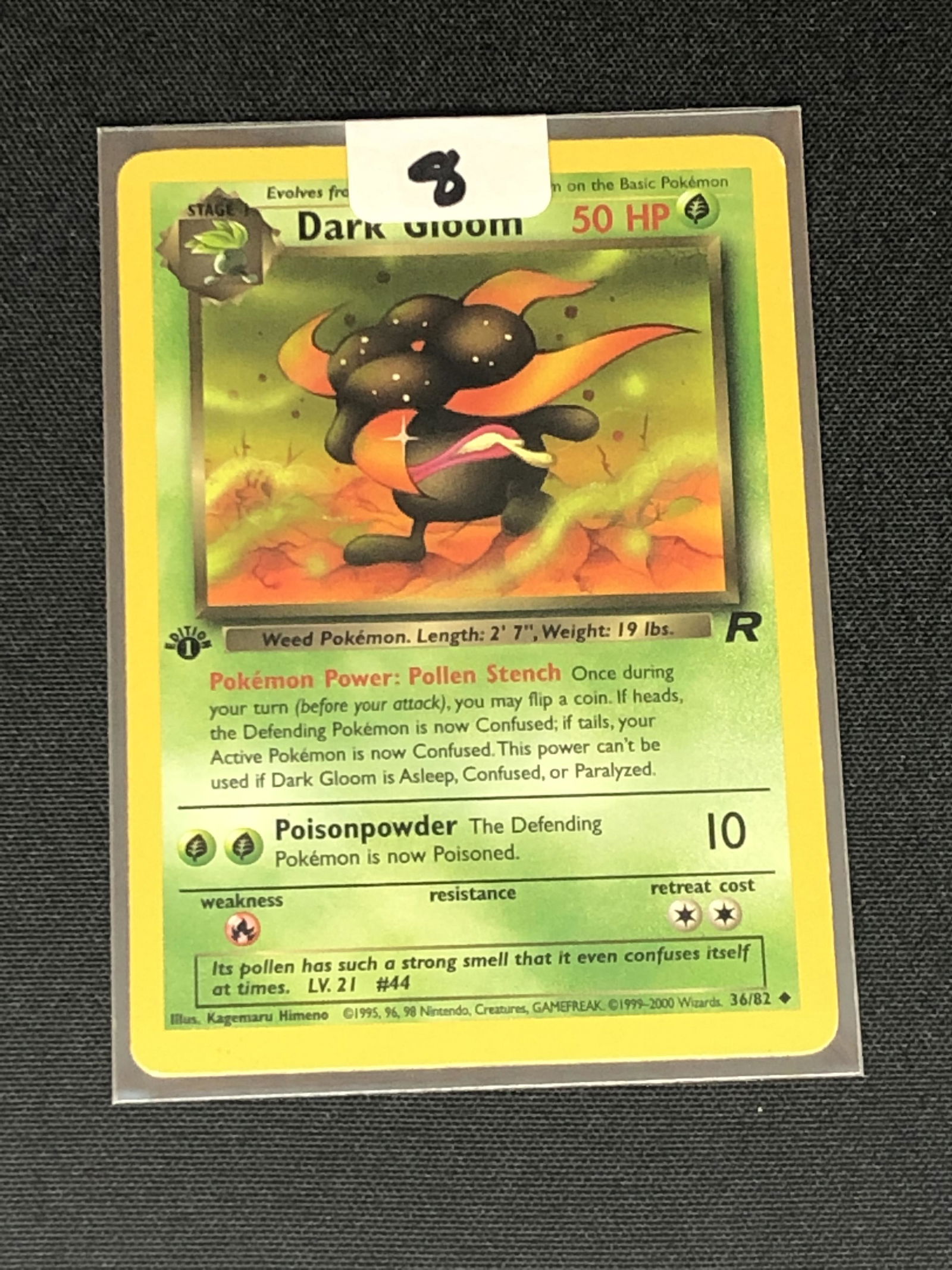 Vintage Team Rocket's 1st Edition Dark Gloom Pokemon Card (1 of 1)