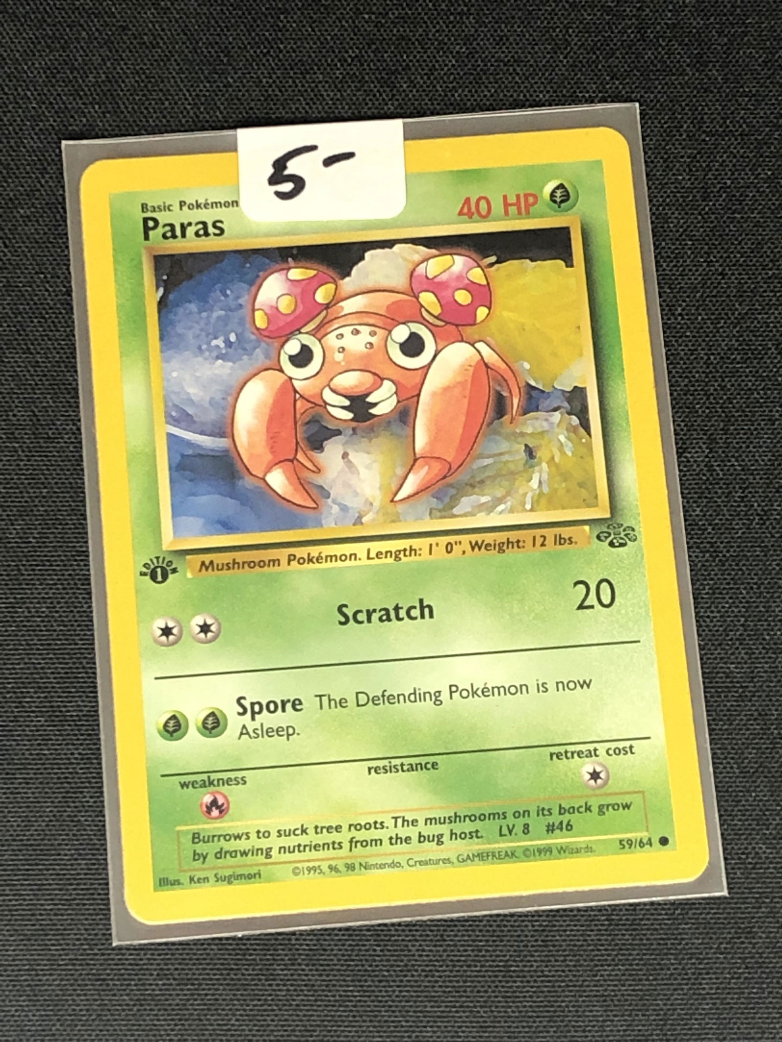 Vintage 1st Edition Fossil Set Paras Pokemon card: Vintage 1st Edition Fossil Set Paras Pokemon card