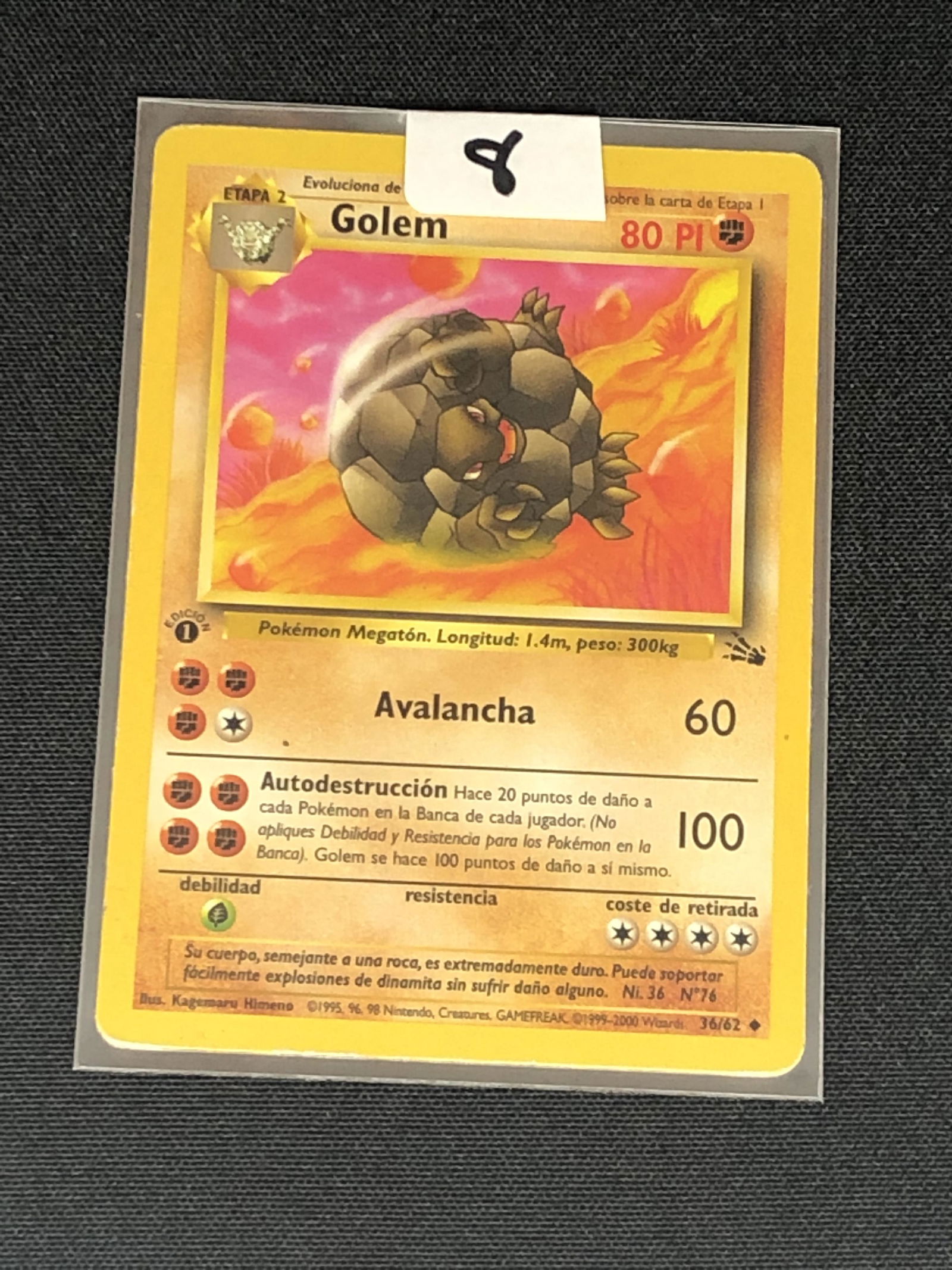 Vintage 1st Edition Fossil Set Golem Pokemon Card (1 of 1)