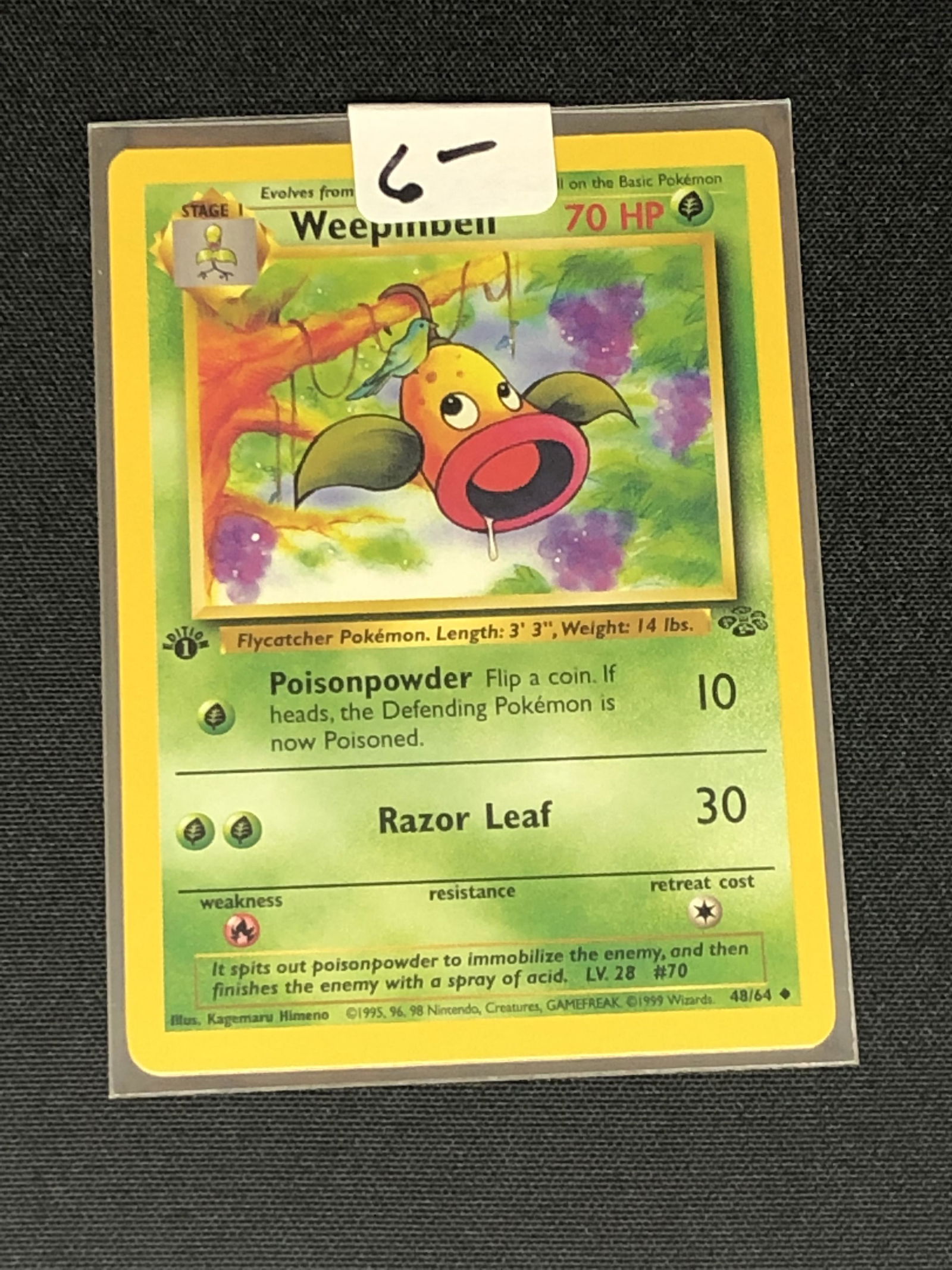 Vintage 1st Edition Jungle Set Weepinbell Pokemon Card (1 of 1)