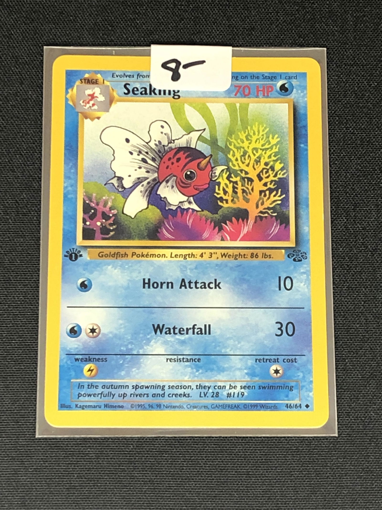 Vintage 1st Edition Jungle Set Seaking Pokemon Card (1 of 1)