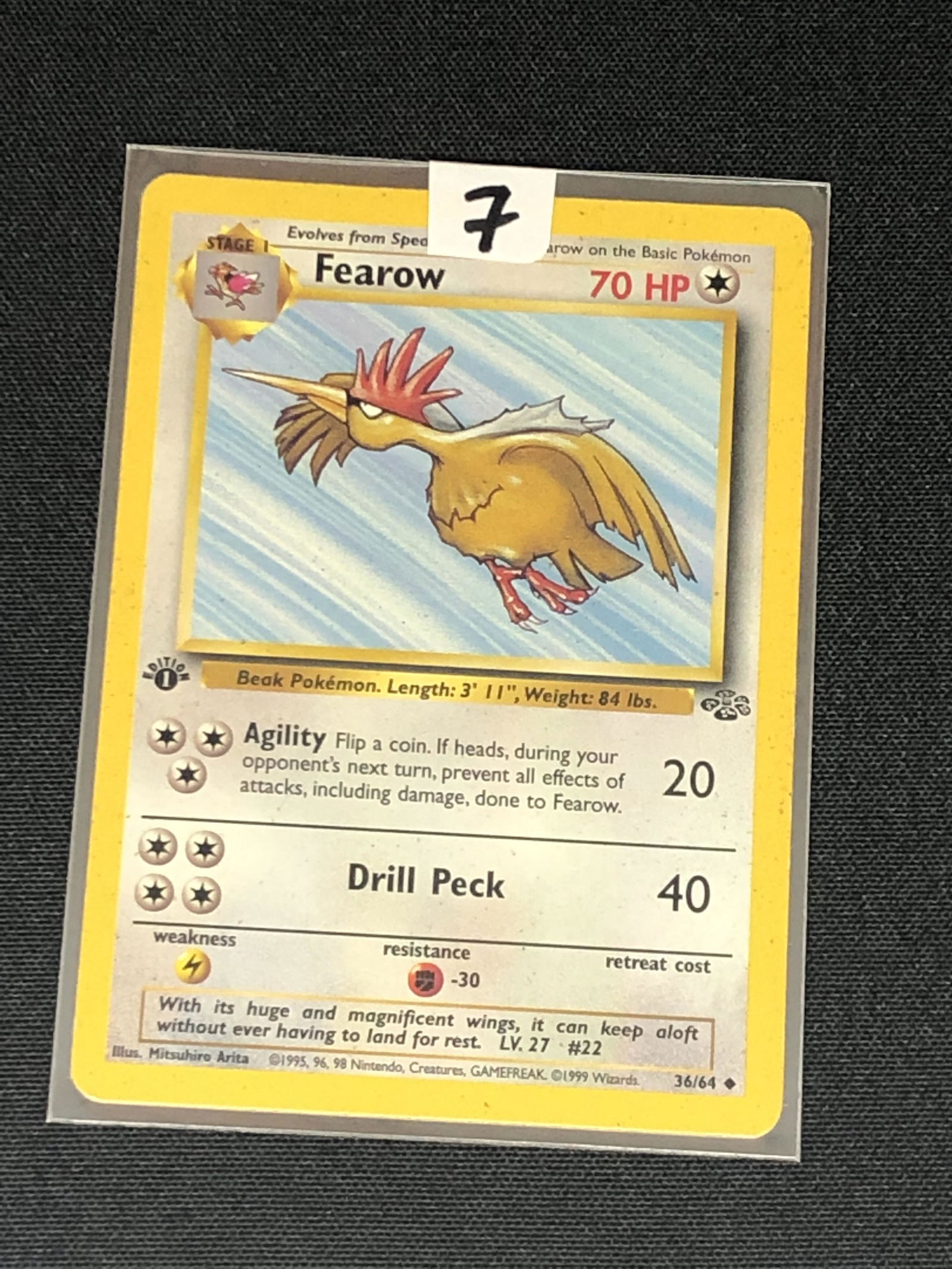 Vintage 1st Edition Jungle Set Fearow Pokemon Card (1 of 1)