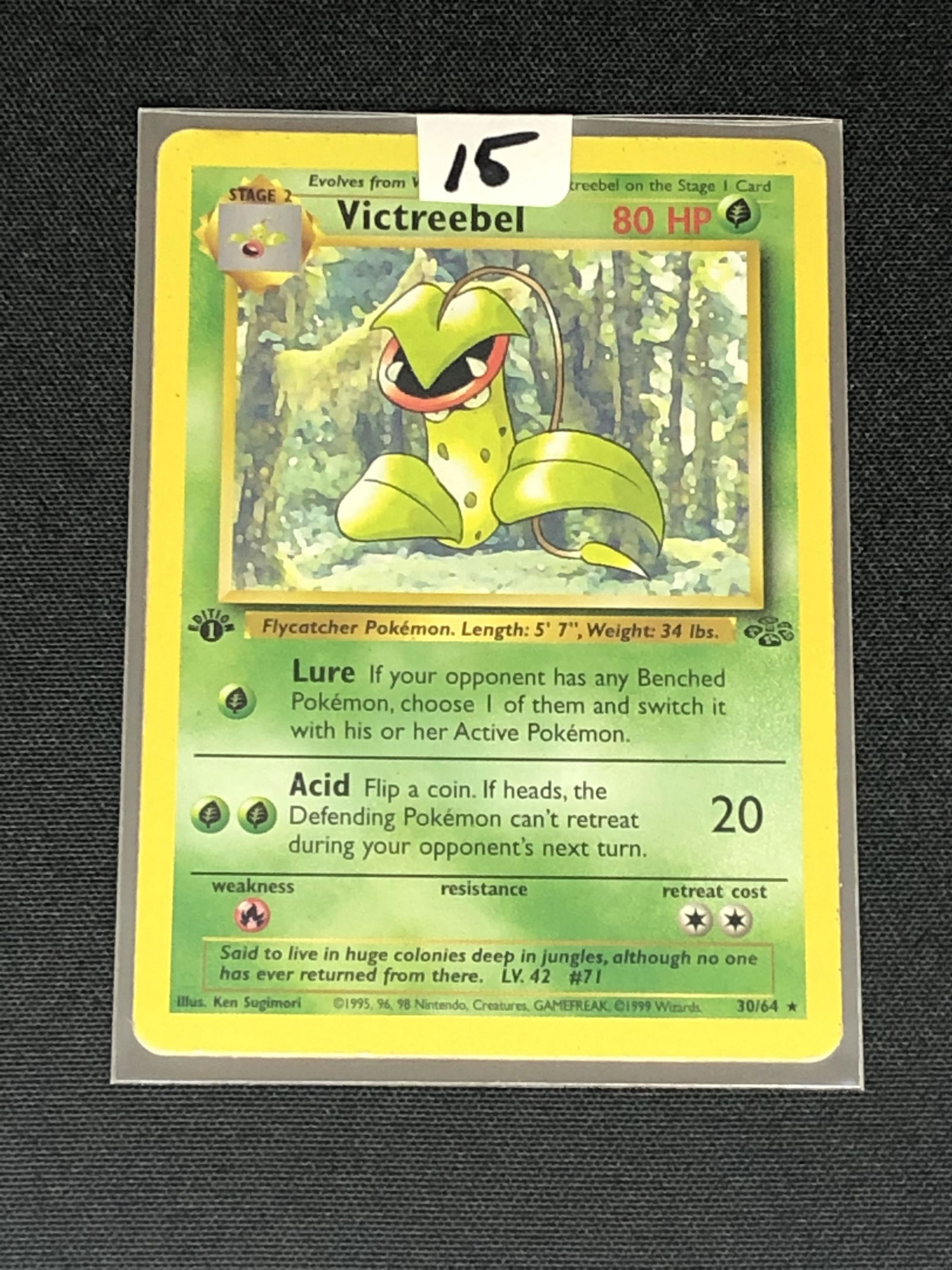 Vintage 1st Edition Jungle Set Victreebell Pokemon Card (1 of 1)