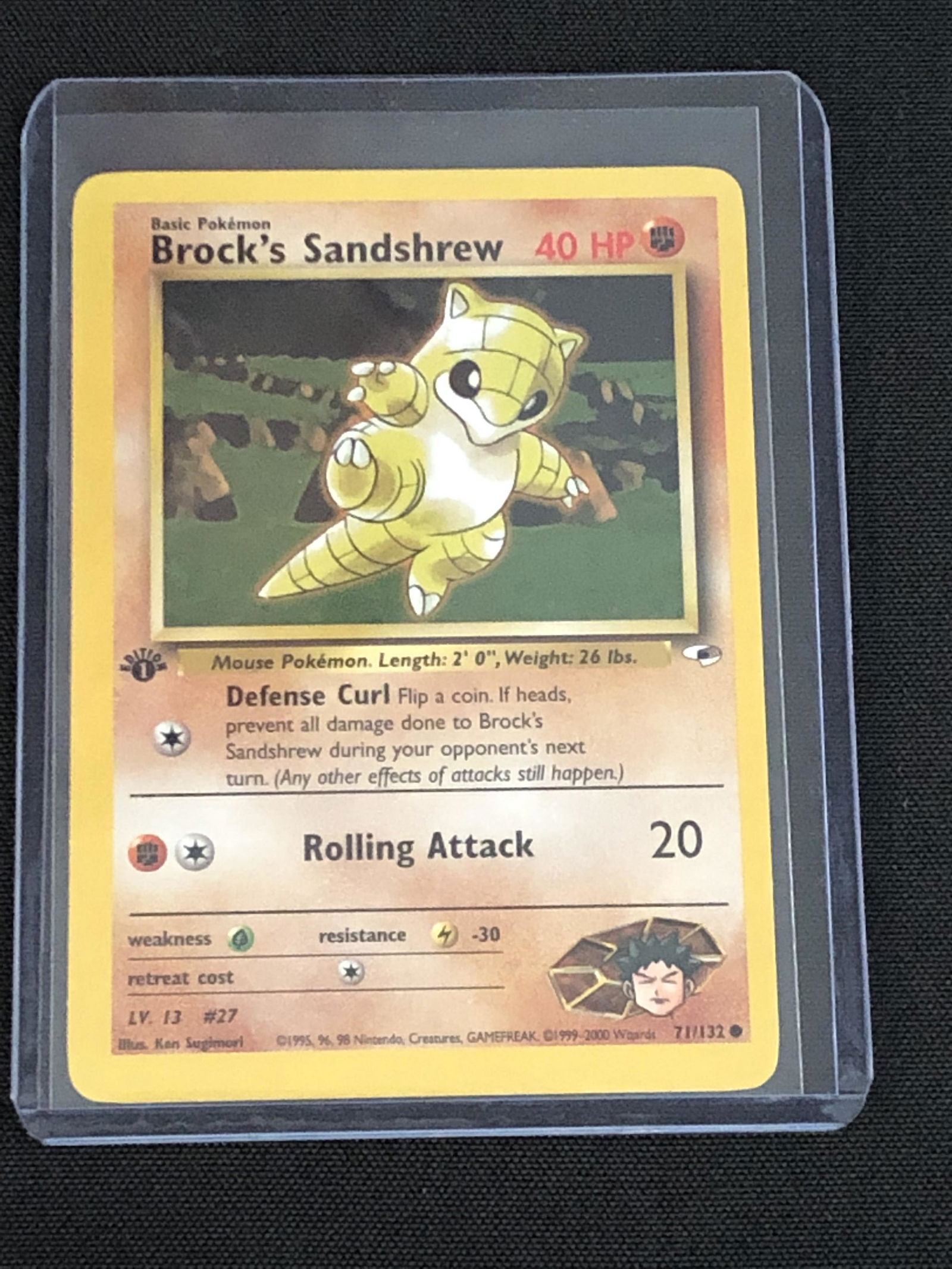 Cubone / Jigglypuff / Brock's Sandshrew 1st Edition Cards